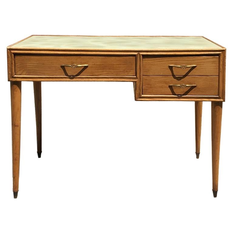 Desk with Drawers with a Light Wood Structure, 1950s