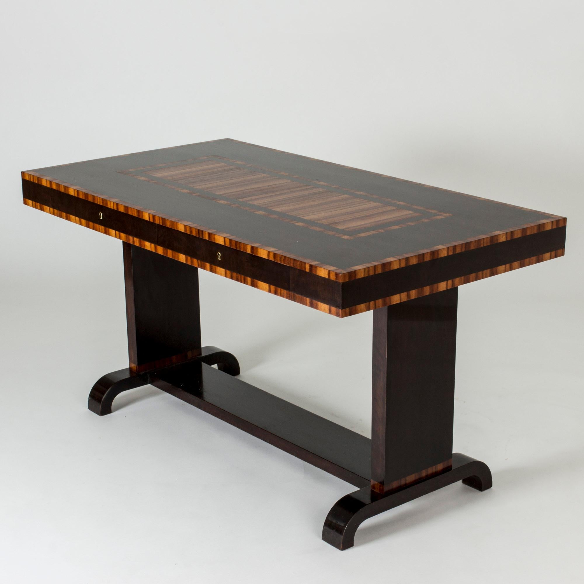 Stained Desk with Inlays, Axel Larsson, Bodafors, Sweden, 1930s