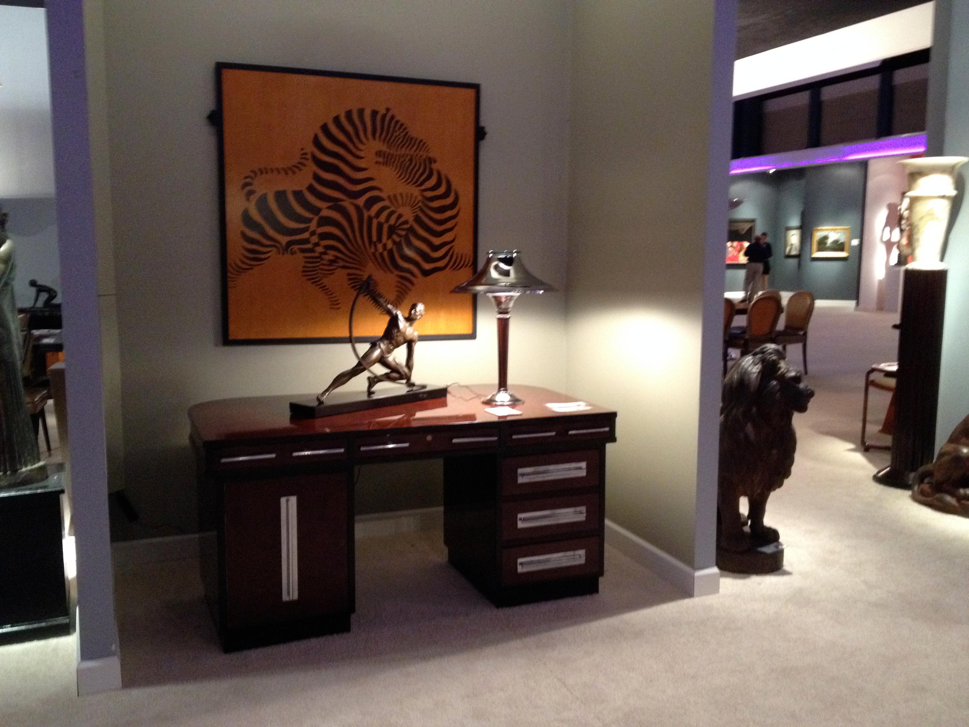 Desk with Shelves, Wood and Chrome from France 1920 