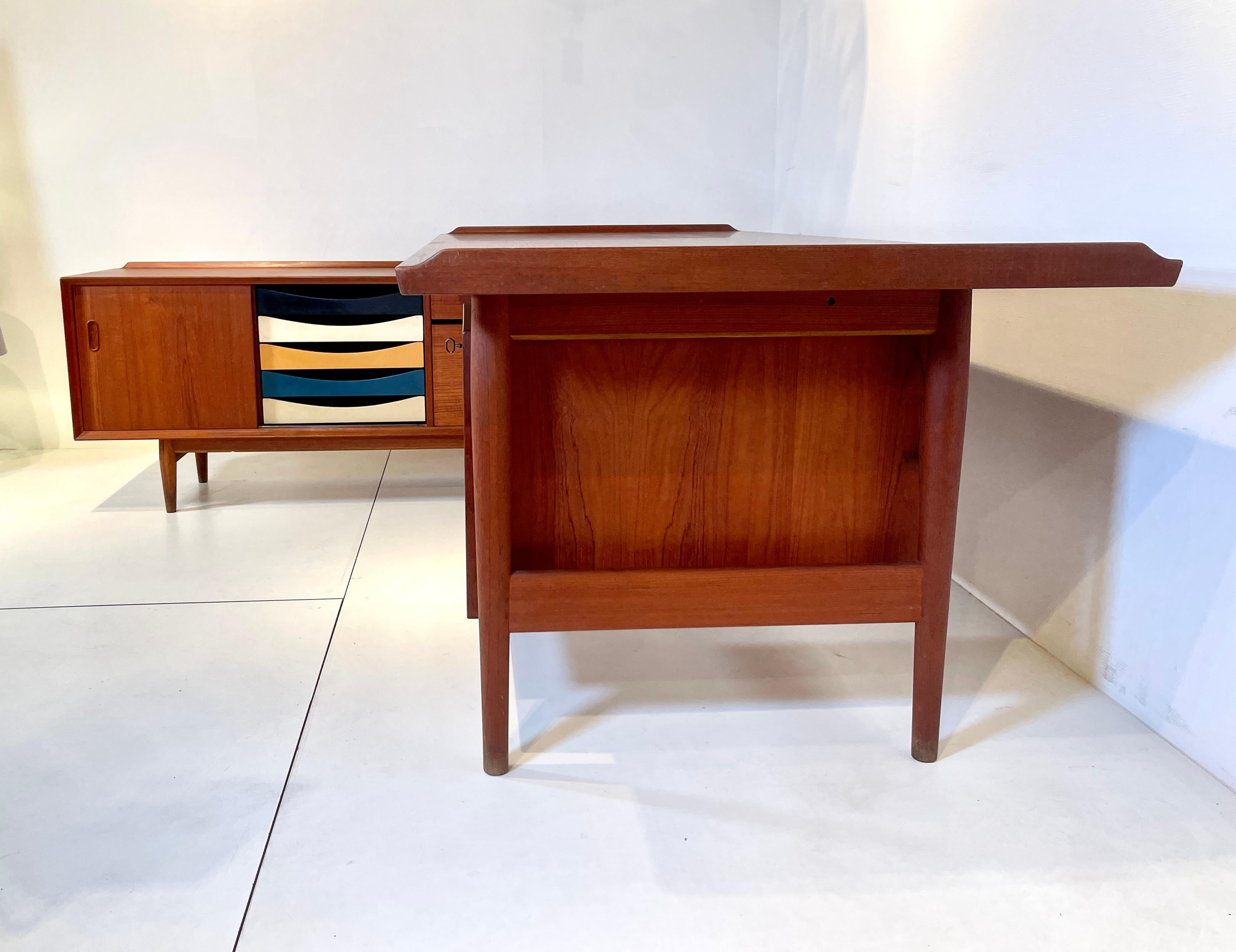 Desk with Sideboard Teak by Arne Vodder 8