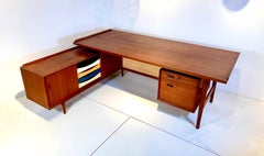 Desk with Sideboard Teak by Arne Vodder