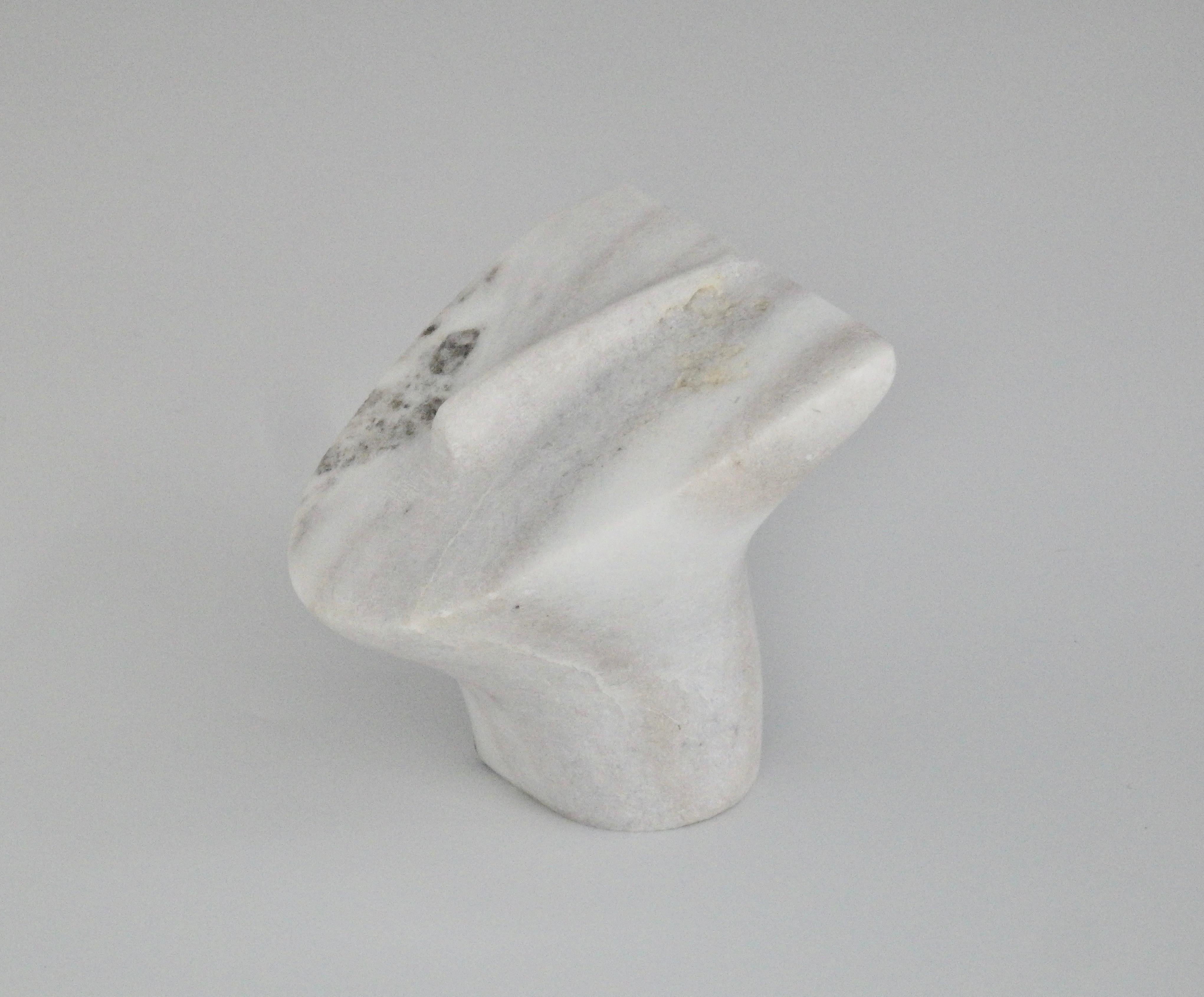 Desktop Abstract Face Sculpture in White Marble 2