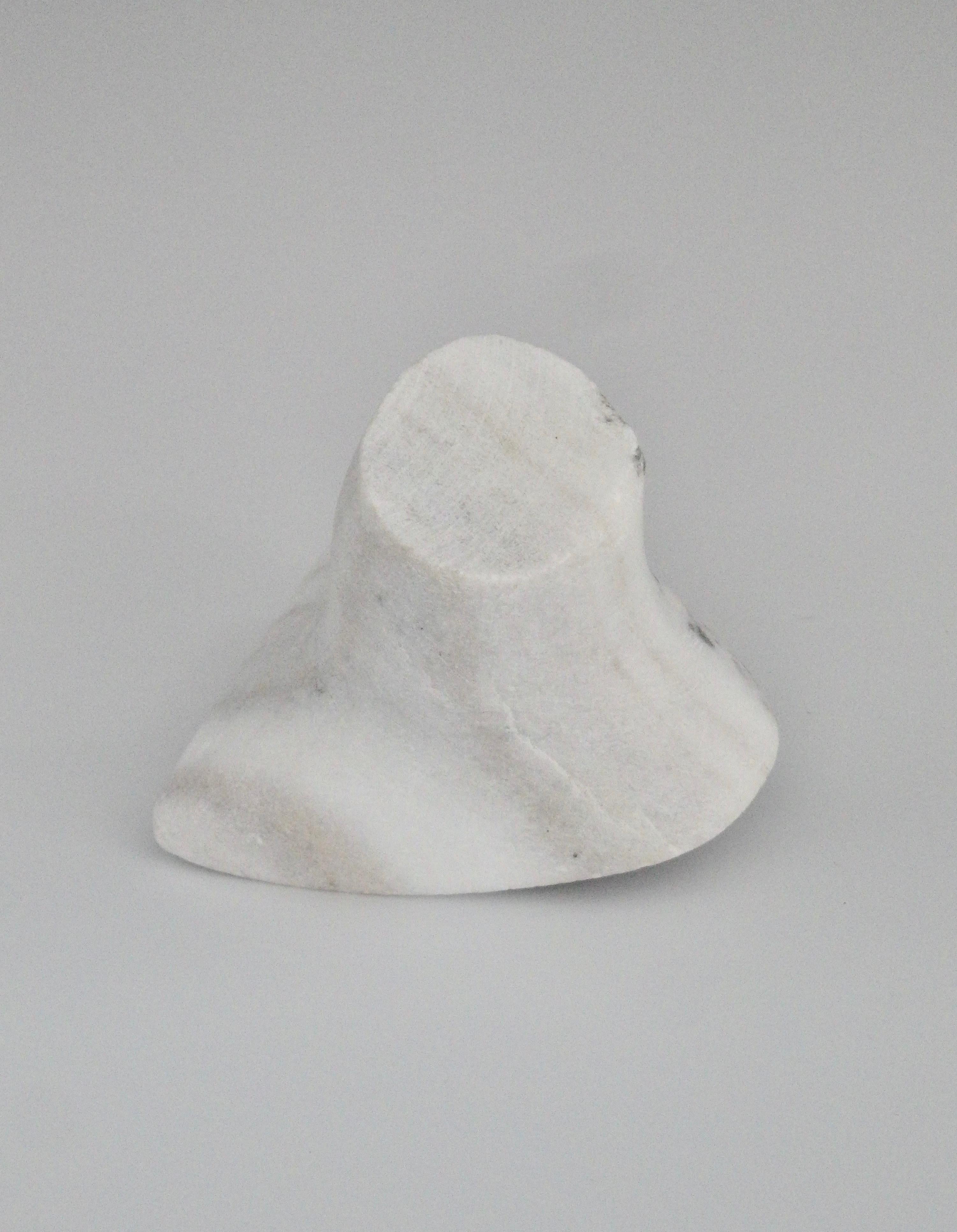 Desktop Abstract Face Sculpture in White Marble 3