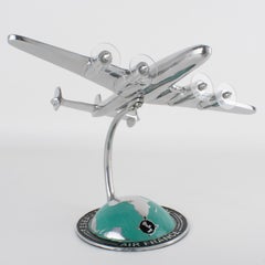 Desktop Airplane Model for Air France, Aluminum Lockheed Constellation, 1950