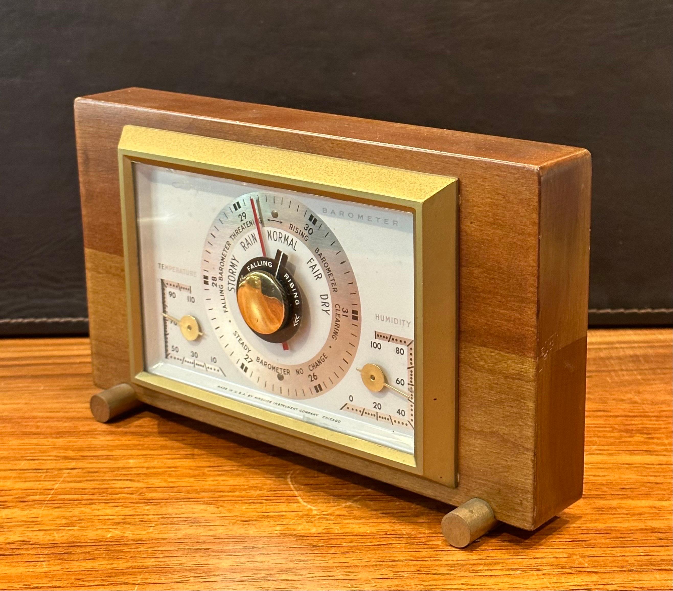Mid-Century Modern Desktop Barometer / Weather Station by Airguide Instrument Company For Sale