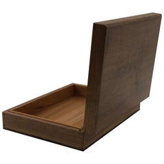 Desktop Humidor in Walnut with Details in Ebony Featuring a Suede Base