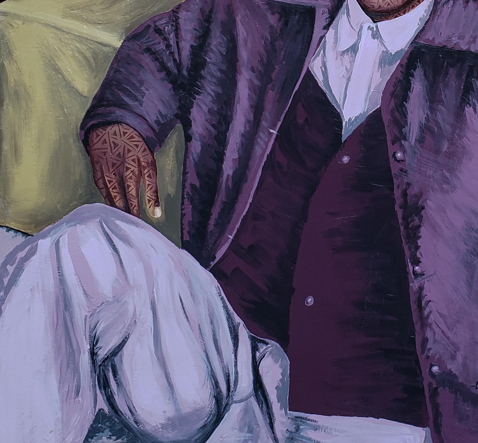 Ein Kapitel der Tranquilität (Grau), Portrait Painting, von Desmond Akindoju