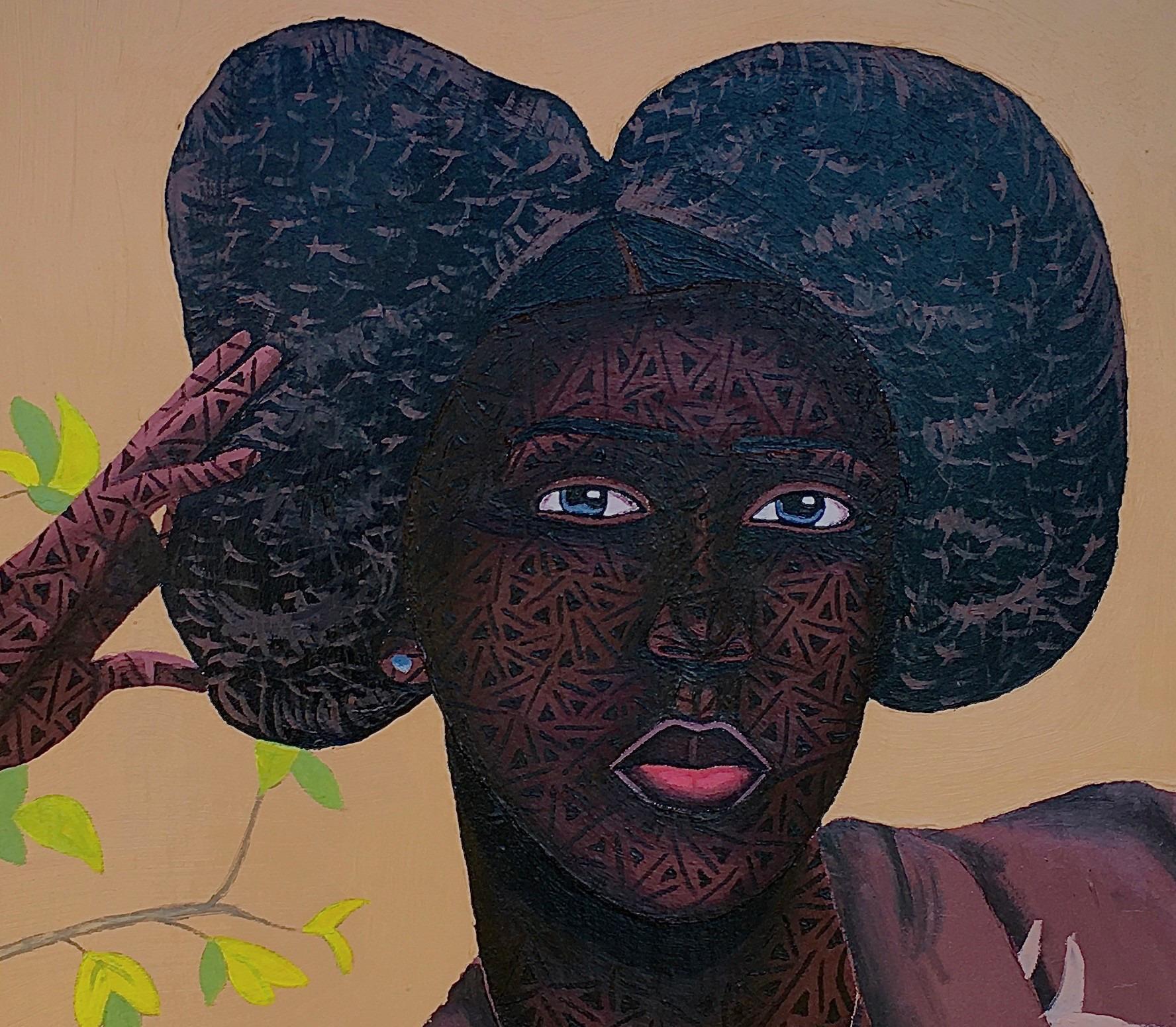 Gaze of Affection 1 - Contemporary Painting by Desmond Akindoju
