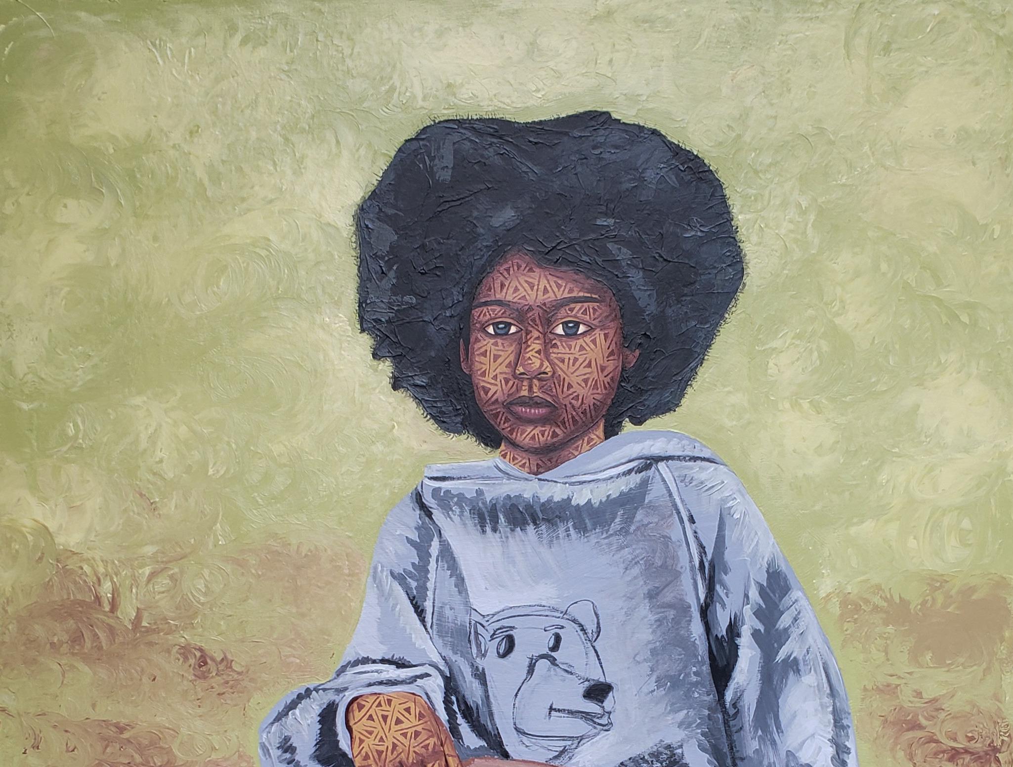 Viaggio nel prato - Painting di Desmond Akindoju