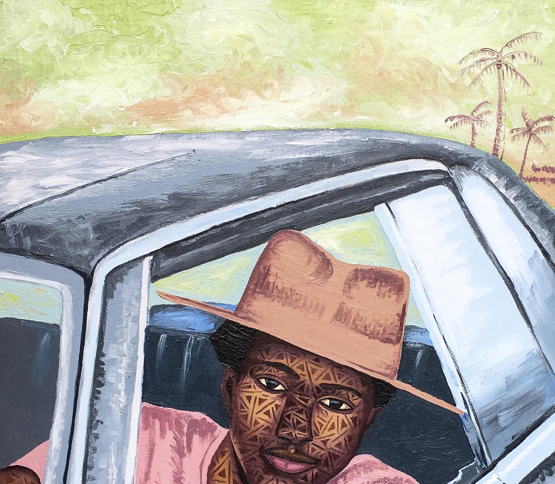 My Father's Car 1 - Painting by Desmond Akindoju