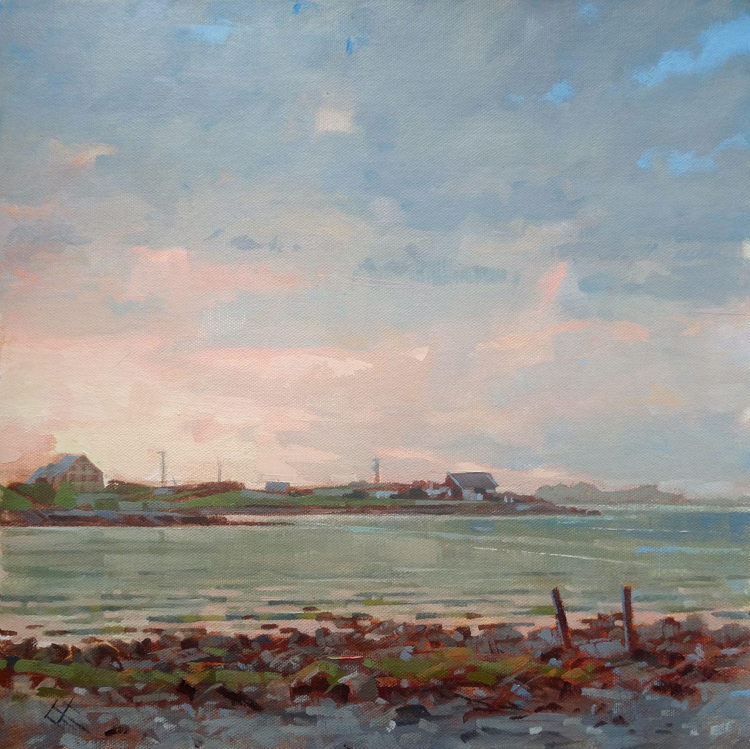 En Plein Air. Murrisk, Clew Bay, Co Mayo. Ireland :: Painting :: Impressionist :: This piece comes with an official certificate of authenticity signed by the artist :: Ready to Hang: Yes :: Signed: Yes :: Signature Location: Bottom Left :: MDF Panel