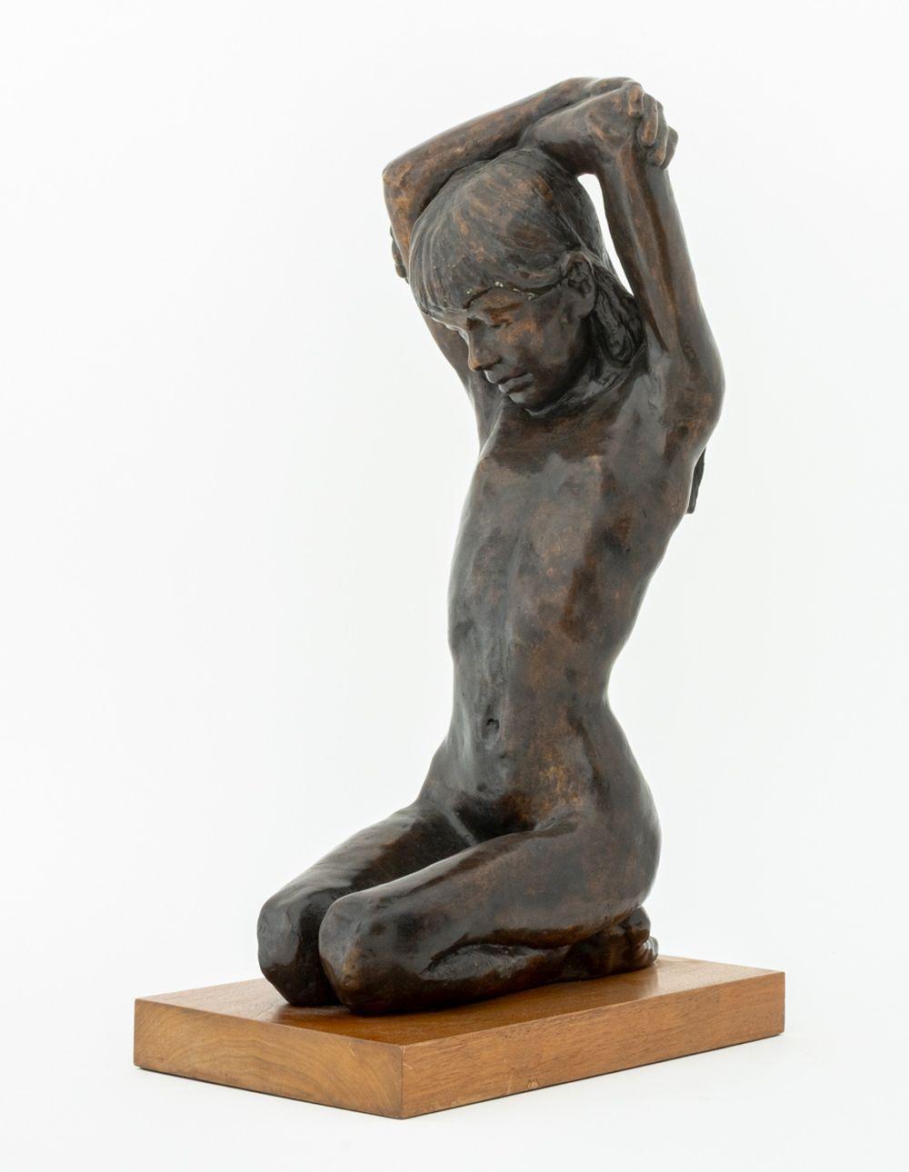 Desmond Fountain Kneeling Nude Patinated Bronze For Sale 2