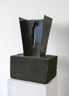 Bout that split tho- Concrete, Steel, Black, Distressed, Sculpture, Freestanding