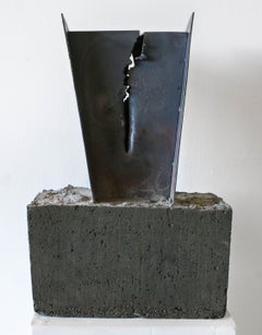 Bout that split tho- Concrete, Steel, Black, Distressed, Sculpture, Freestanding