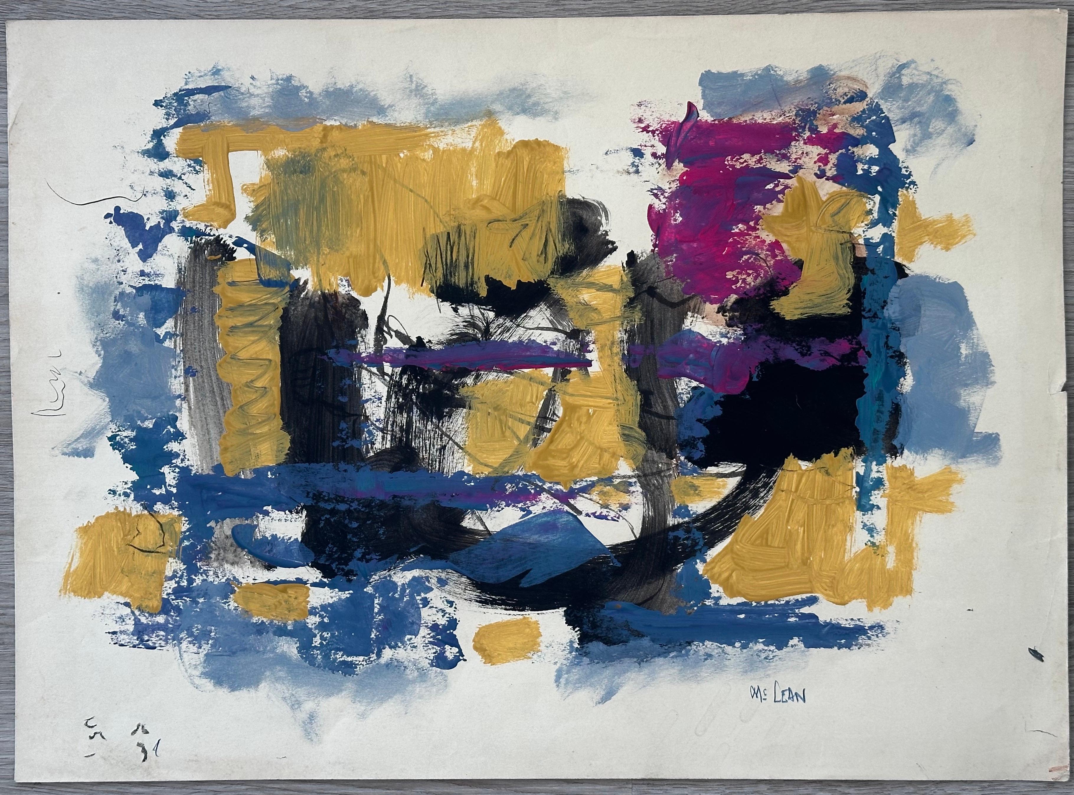 Quadro espressionista astratto senza titolo - Mixed Media Art di Desmond McLean