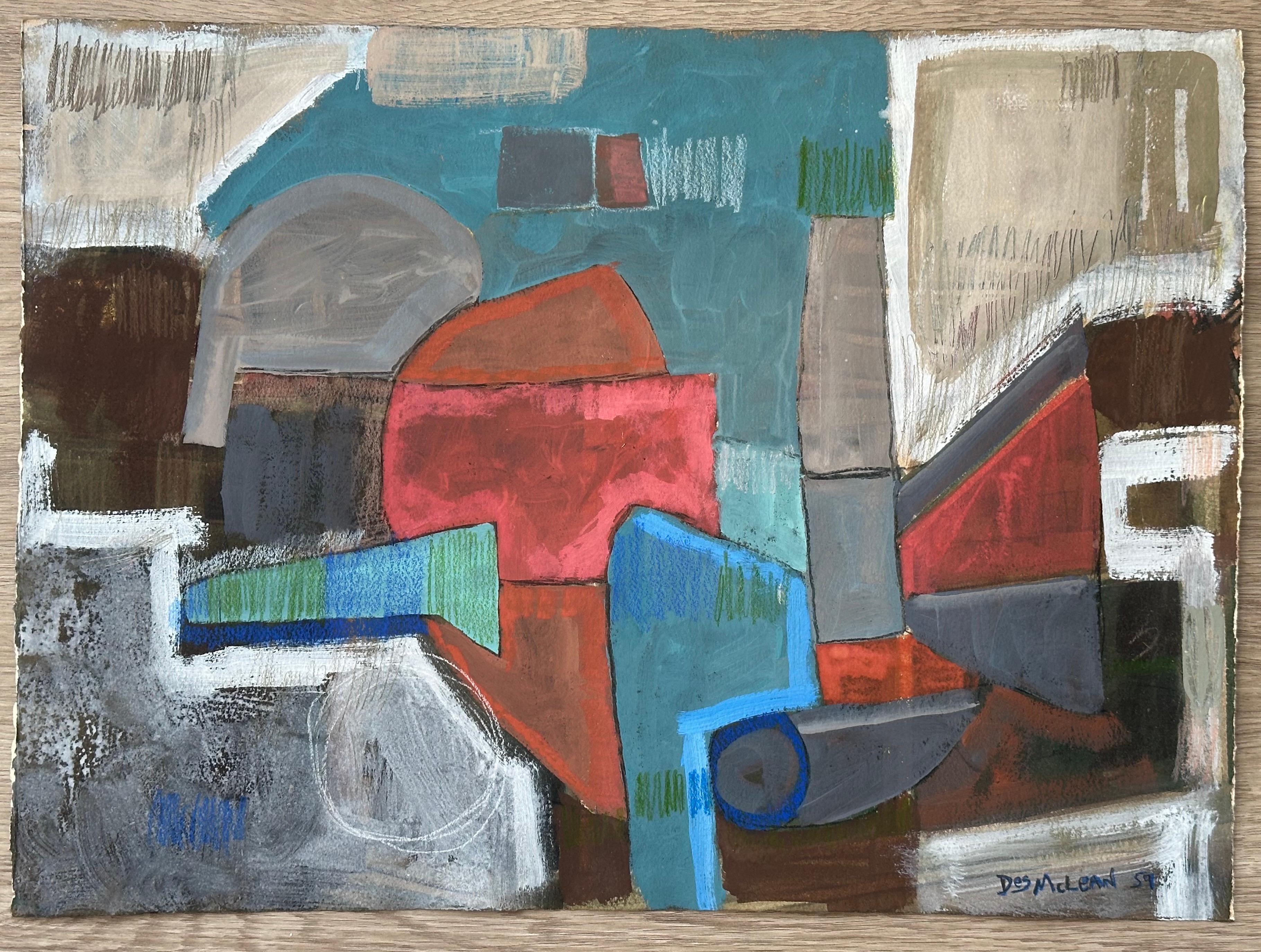 Quadro espressionista astratto senza titolo - Mixed Media Art di Desmond McLean