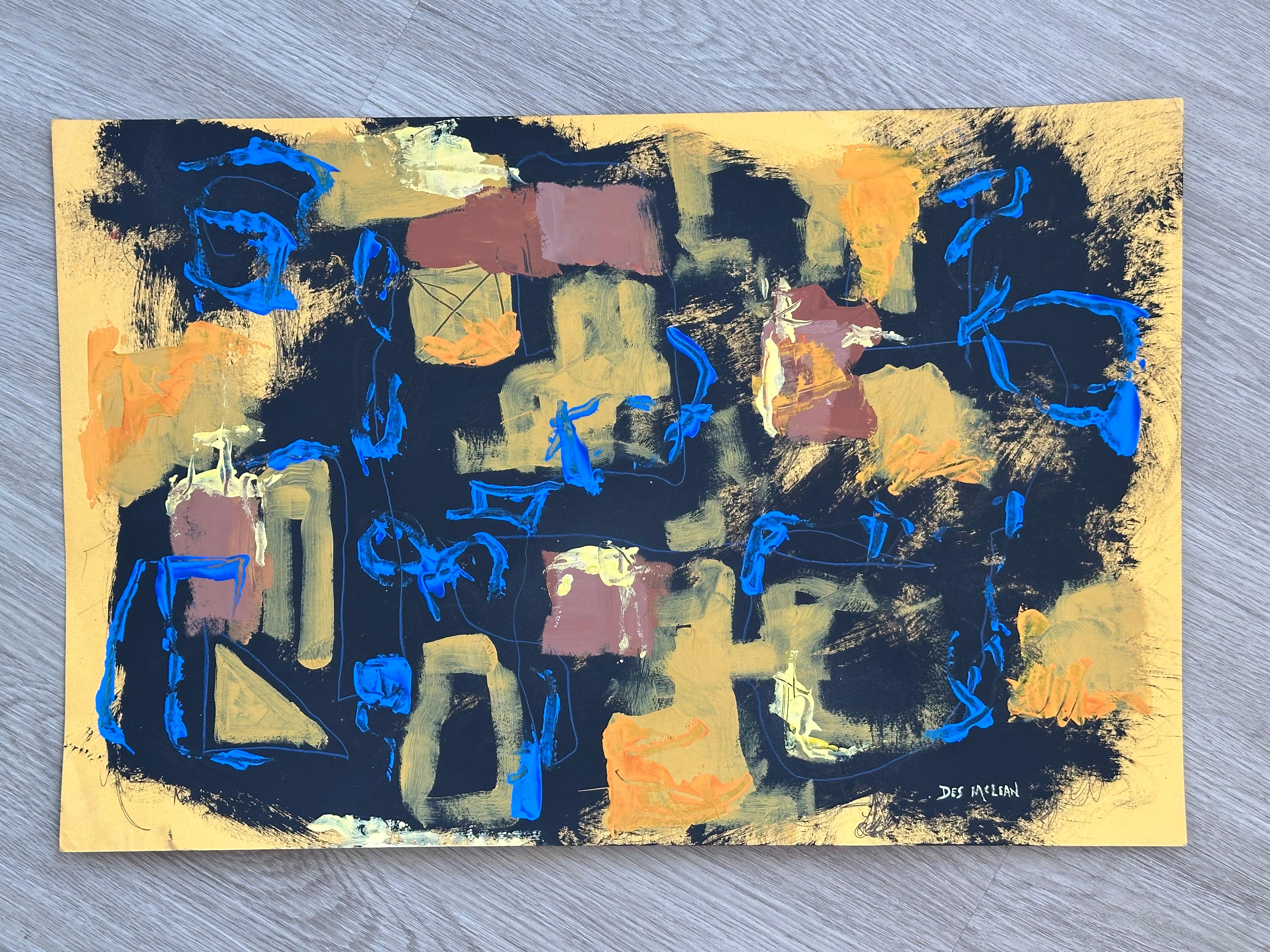 Quadro espressionista astratto senza titolo - Mixed Media Art di Desmond McLean