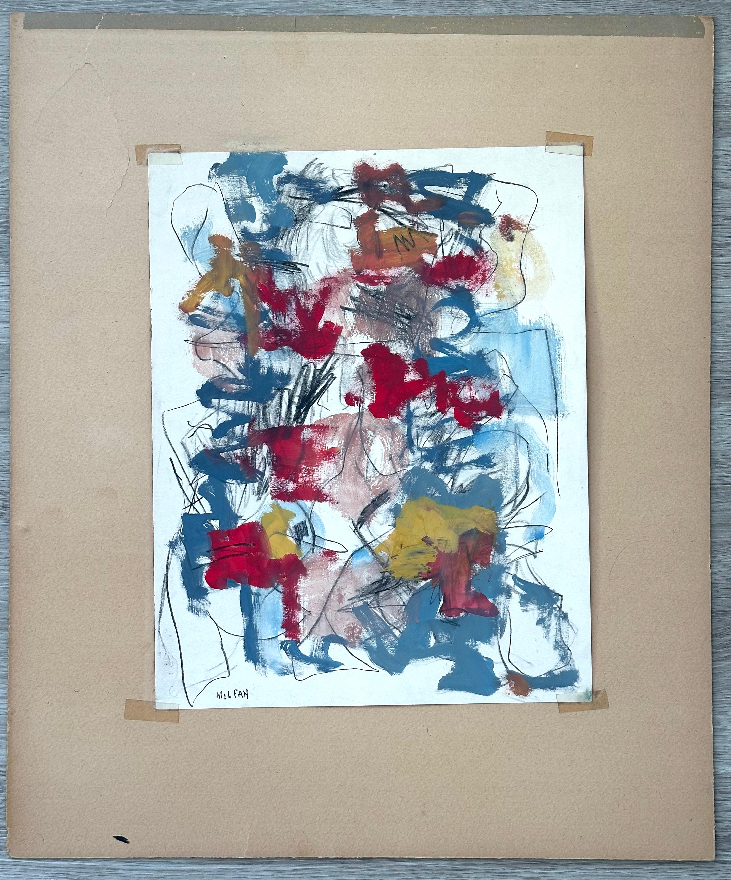 Quadro espressionista astratto senza titolo Stonington ME - Mixed Media Art Espressionismo astratto di Desmond McLean