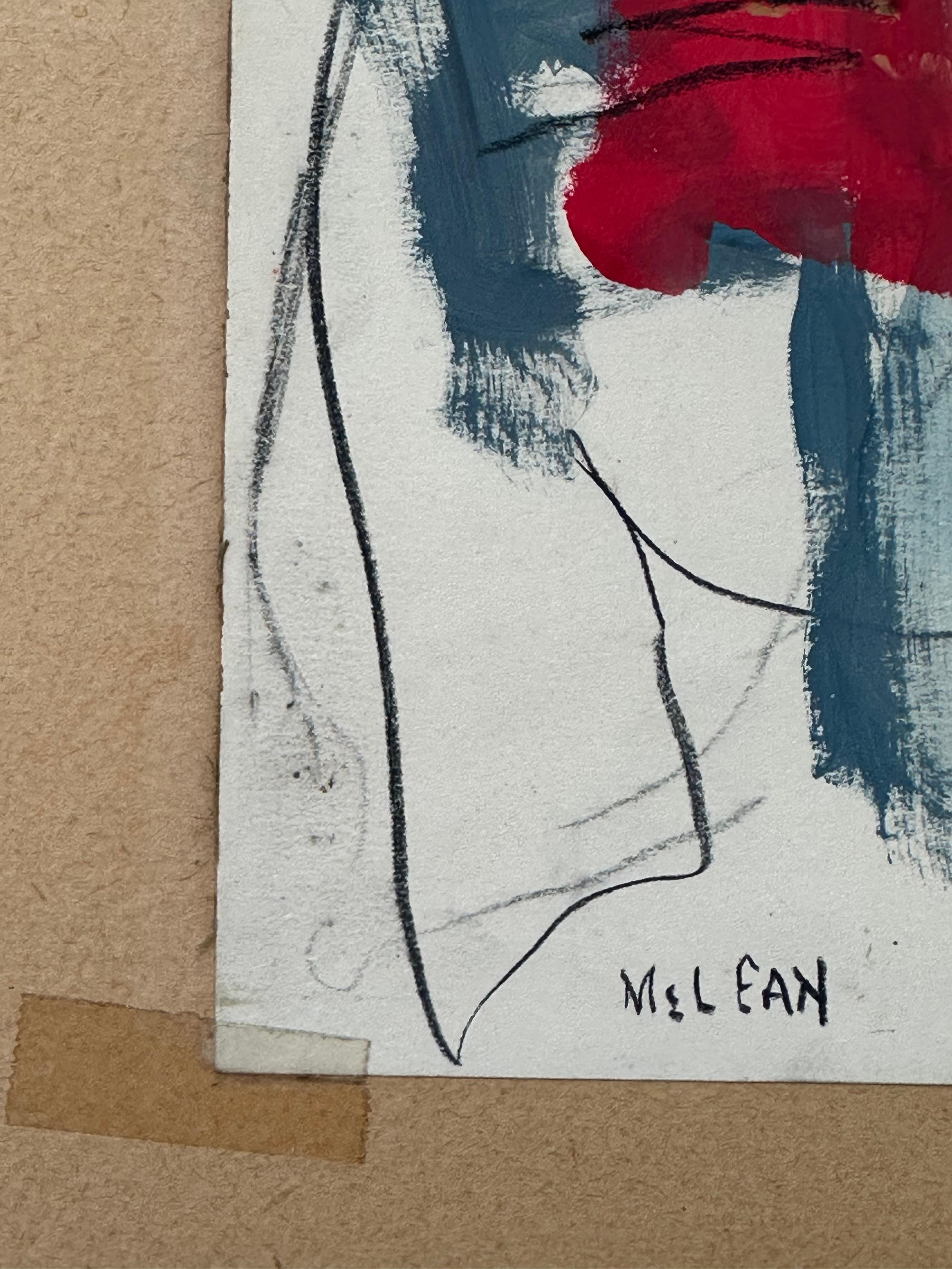 Desmond McLean (1929-2015).

Senza titolo, 1960 circa

Tecnica mista su carta. 

Foglio che misura 11 x 14 pollici.  Nastro adesivo agli angoli della tavola di supporto che misura 17,5 x 21,5 pollici. Senza cornice. 

L'iscrizione cancellata sul