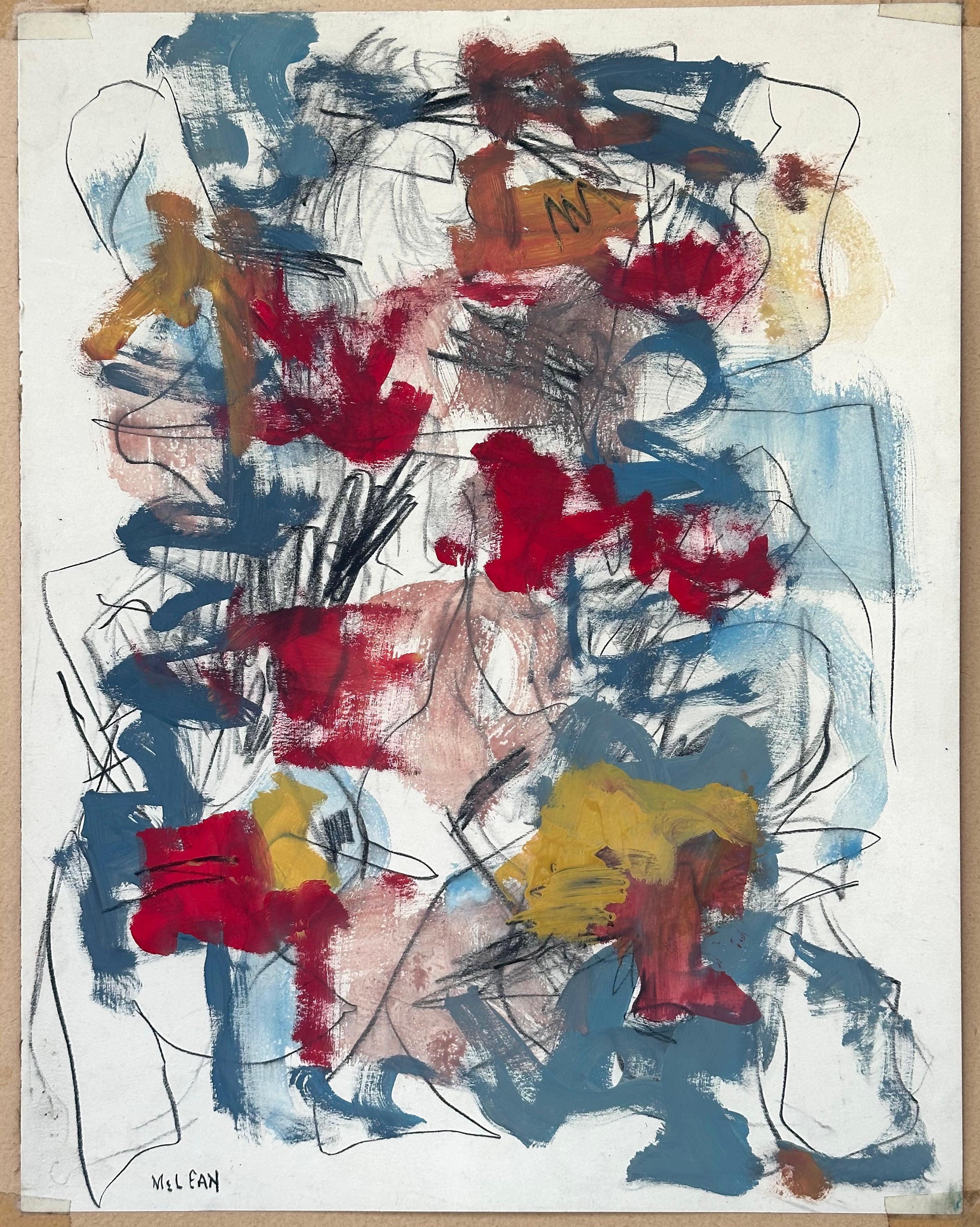 Quadro espressionista astratto senza titolo Stonington ME - Mixed Media Art di Desmond McLean