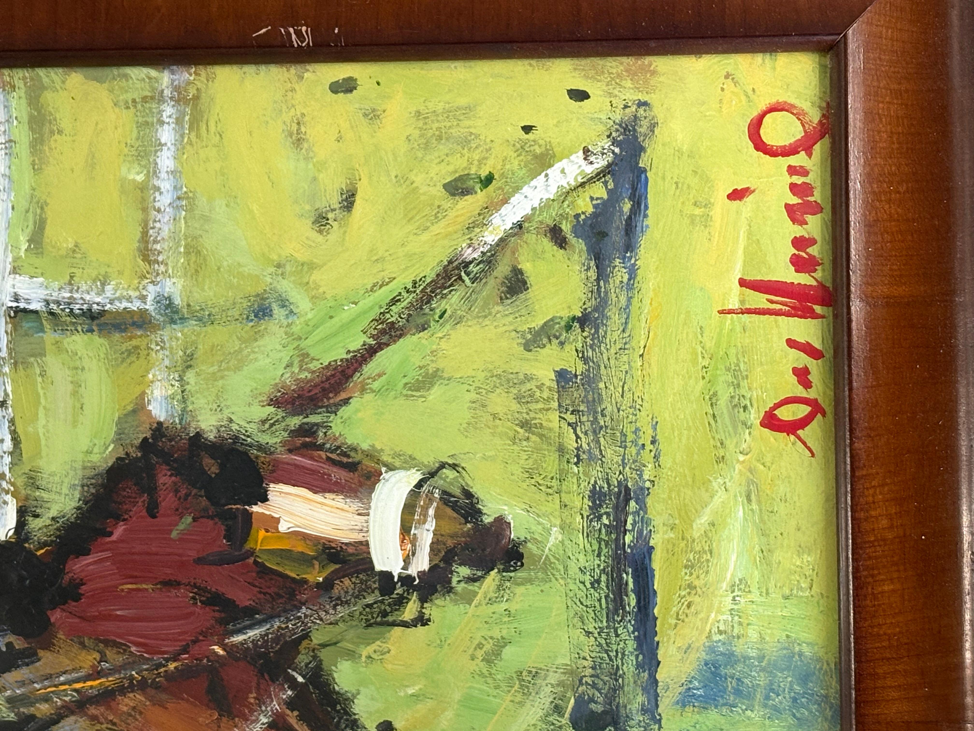 Quadro originale a olio su tavola di Desmond Murrie. In buone condizioni, misure 27x26