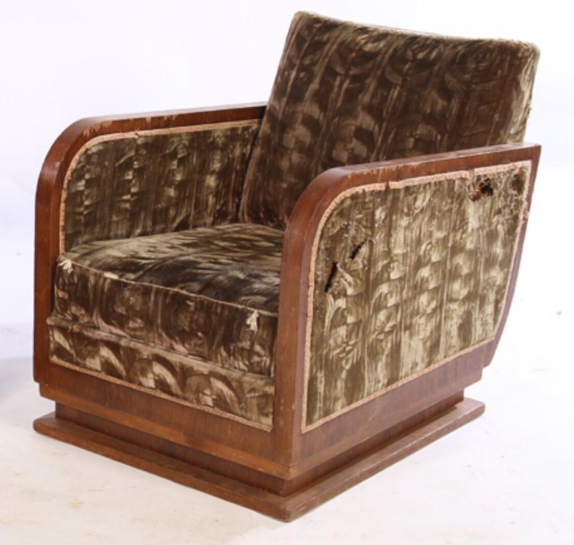 Art Deco Desny Pair of Modernist Club Chairs For Sale