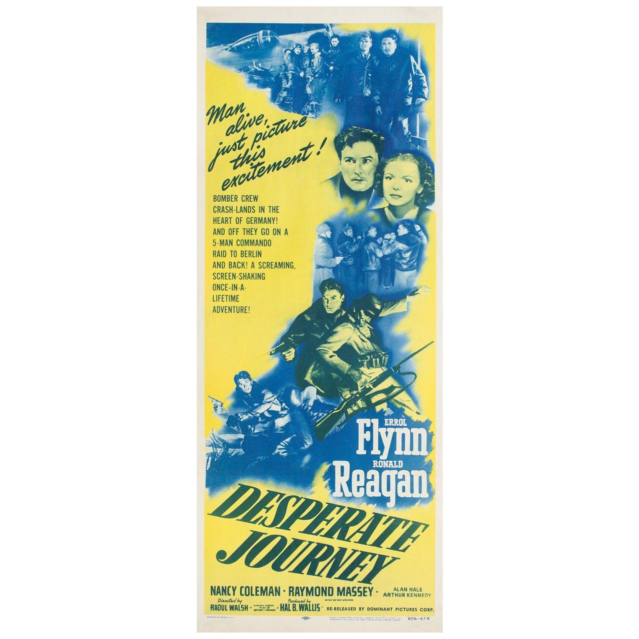 “Desperate Journey” R1956 U.S. Insert Film Poster For Sale