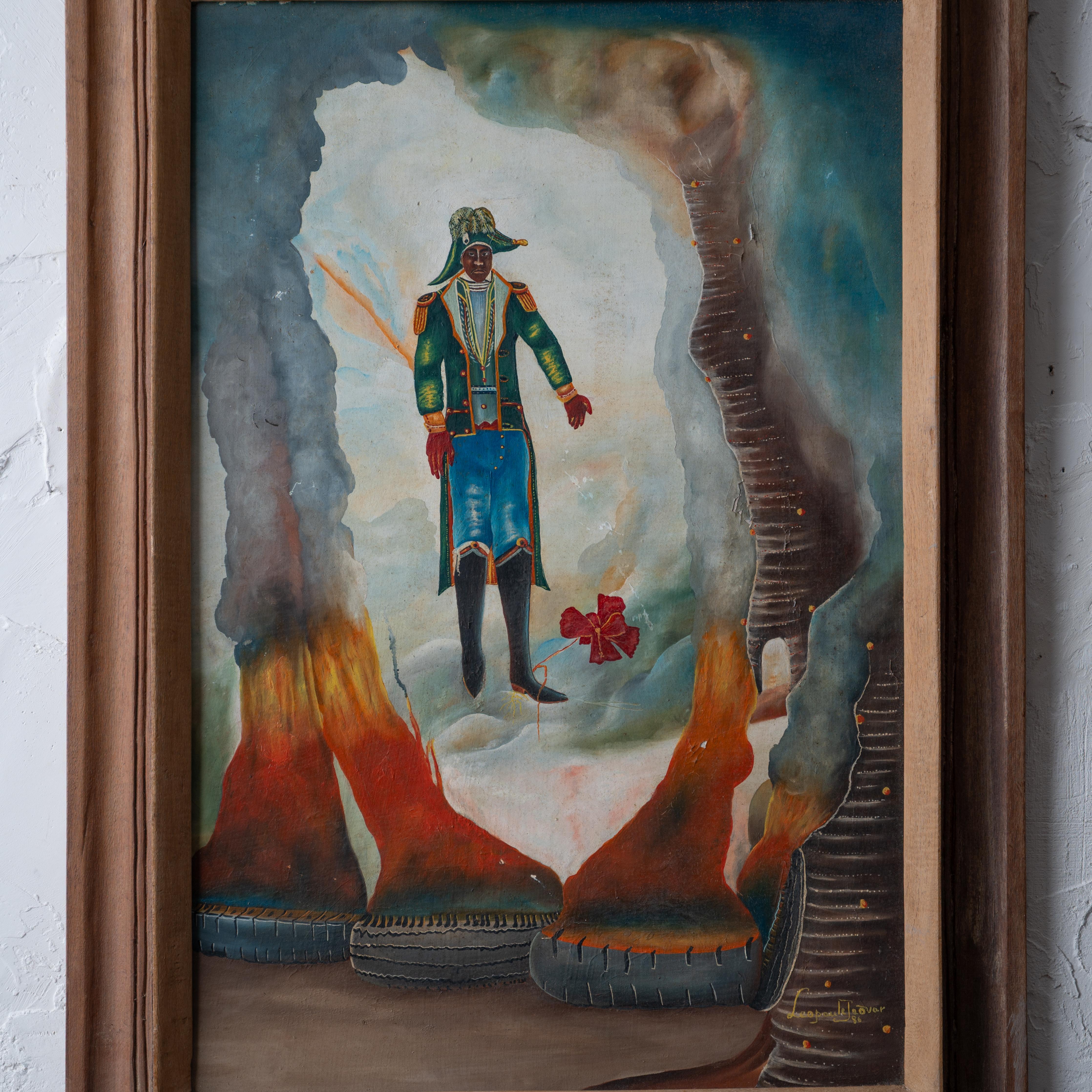 Haïtien Dessalines dans la douleur - Peinture haïtienne, 1986 en vente