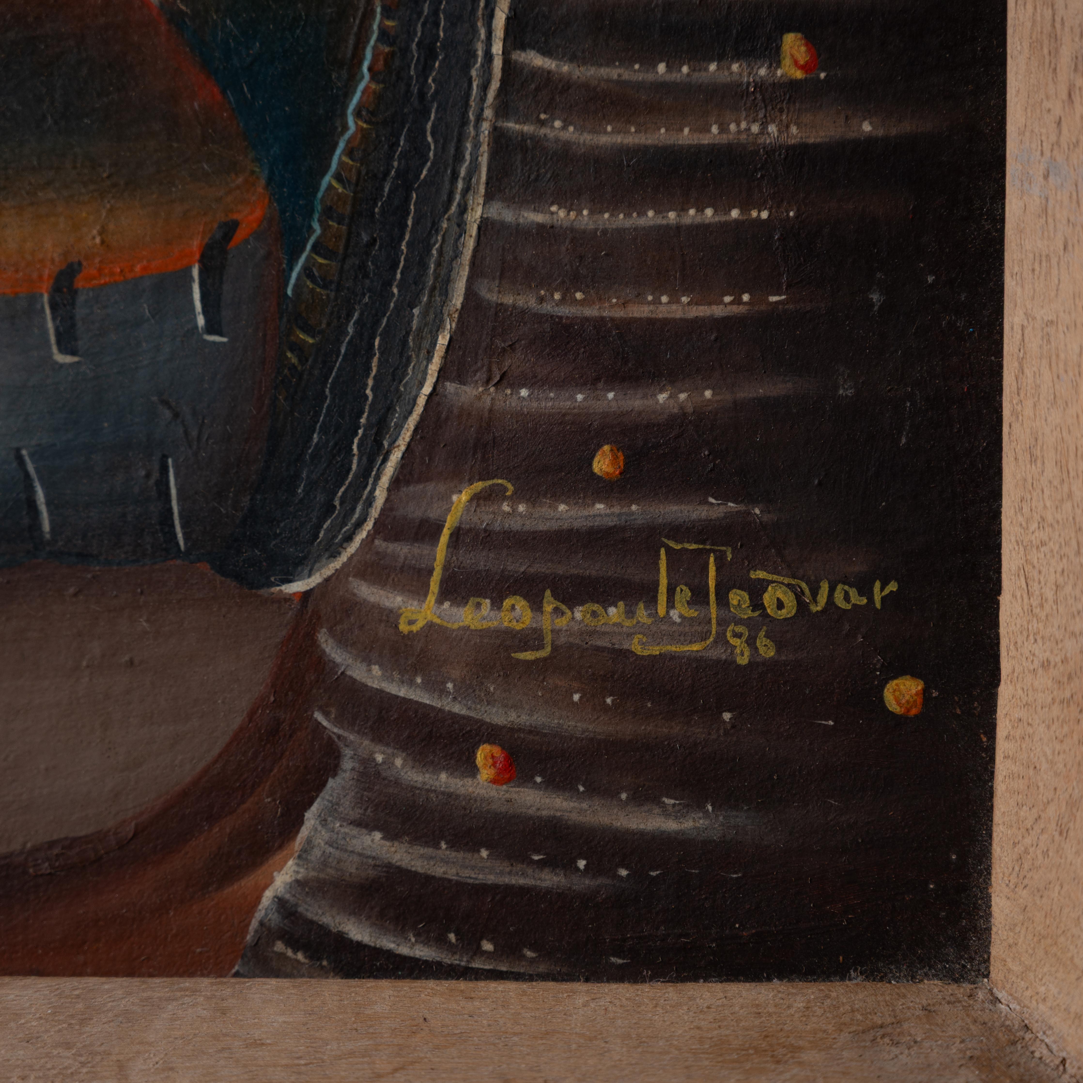 Fin du 20e siècle Dessalines dans la douleur - Peinture haïtienne, 1986 en vente