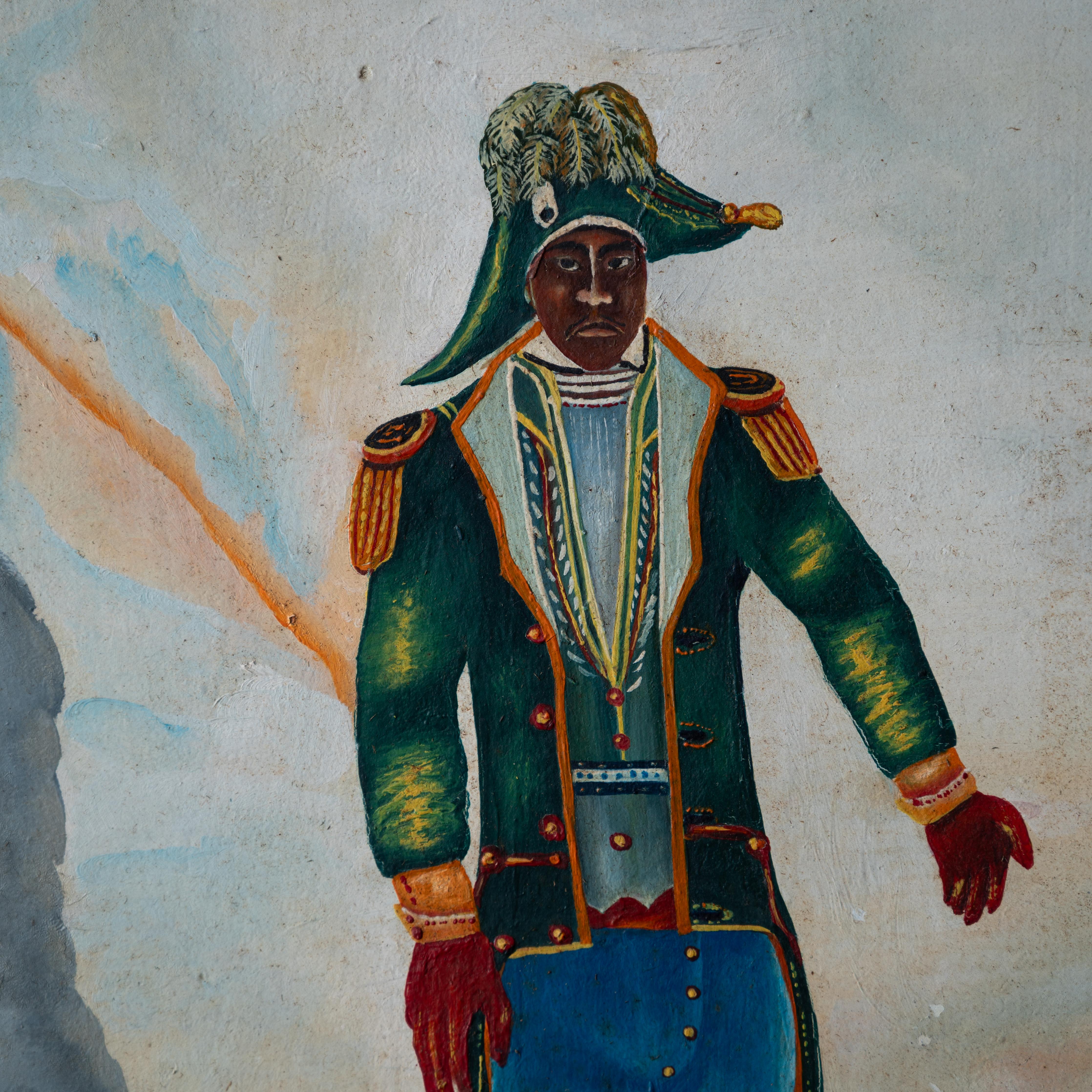 Bois Dessalines dans la douleur - Peinture haïtienne, 1986 en vente