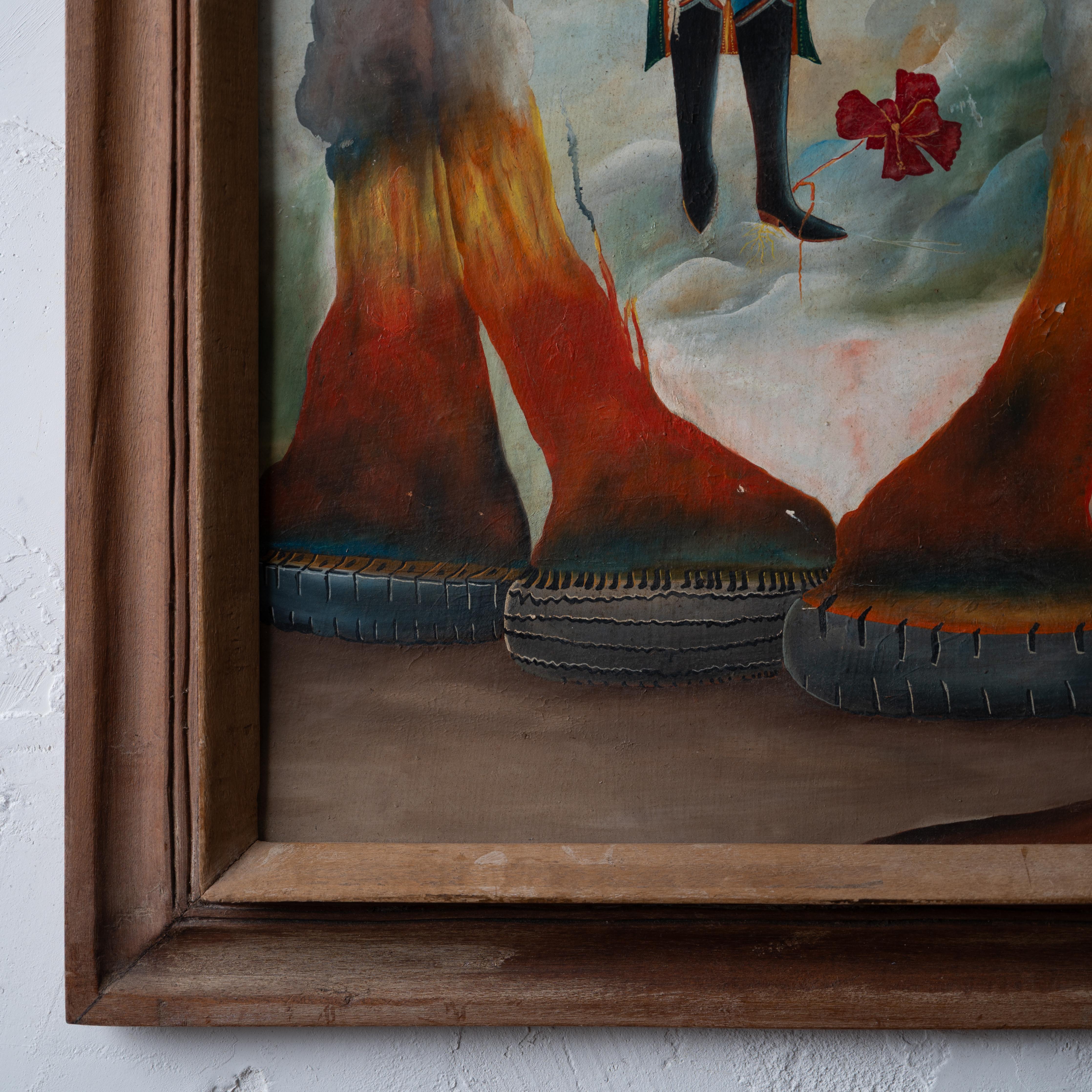 Dessalines dans la douleur - Peinture haïtienne, 1986 en vente 1