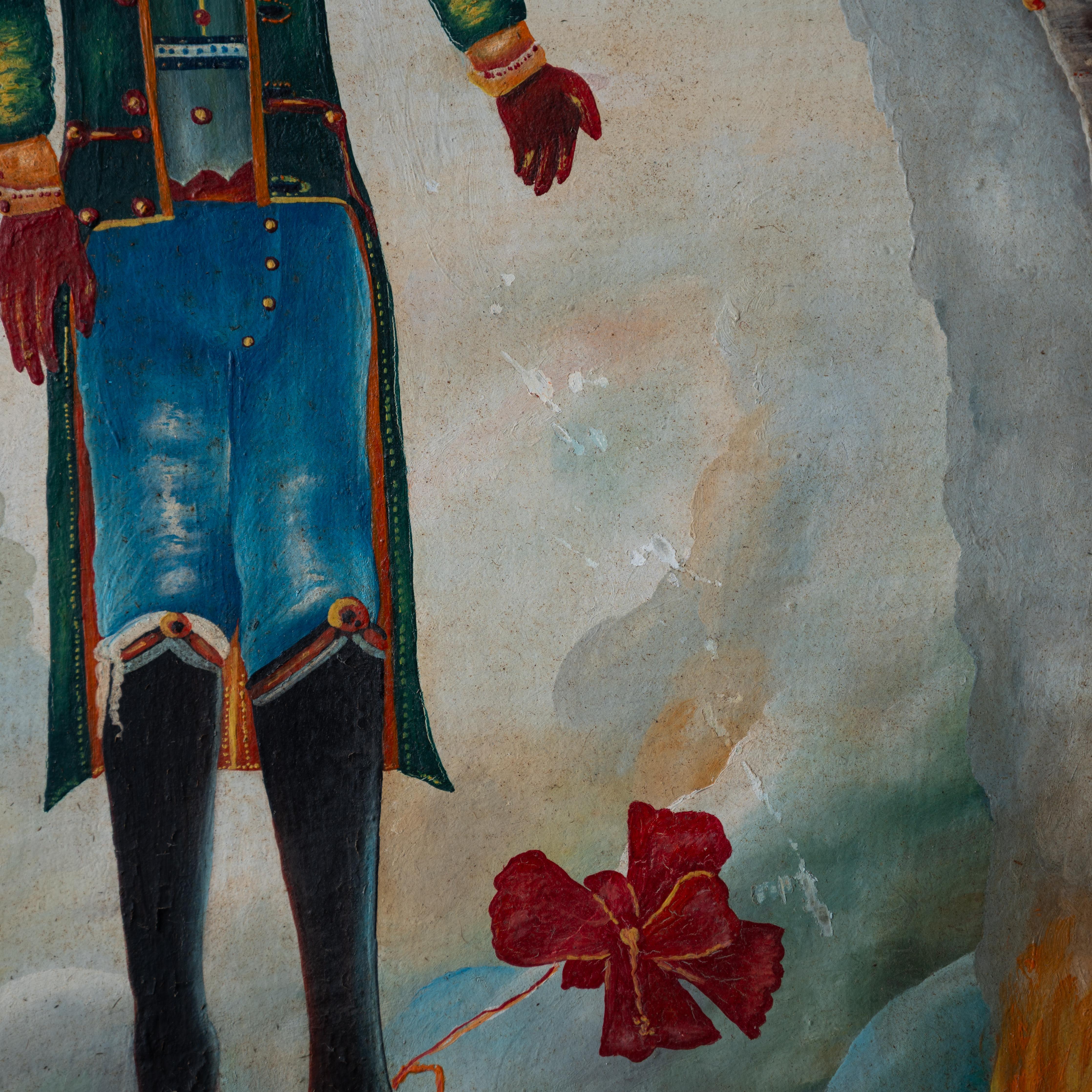 Dessalines dans la douleur - Peinture haïtienne, 1986 en vente 2
