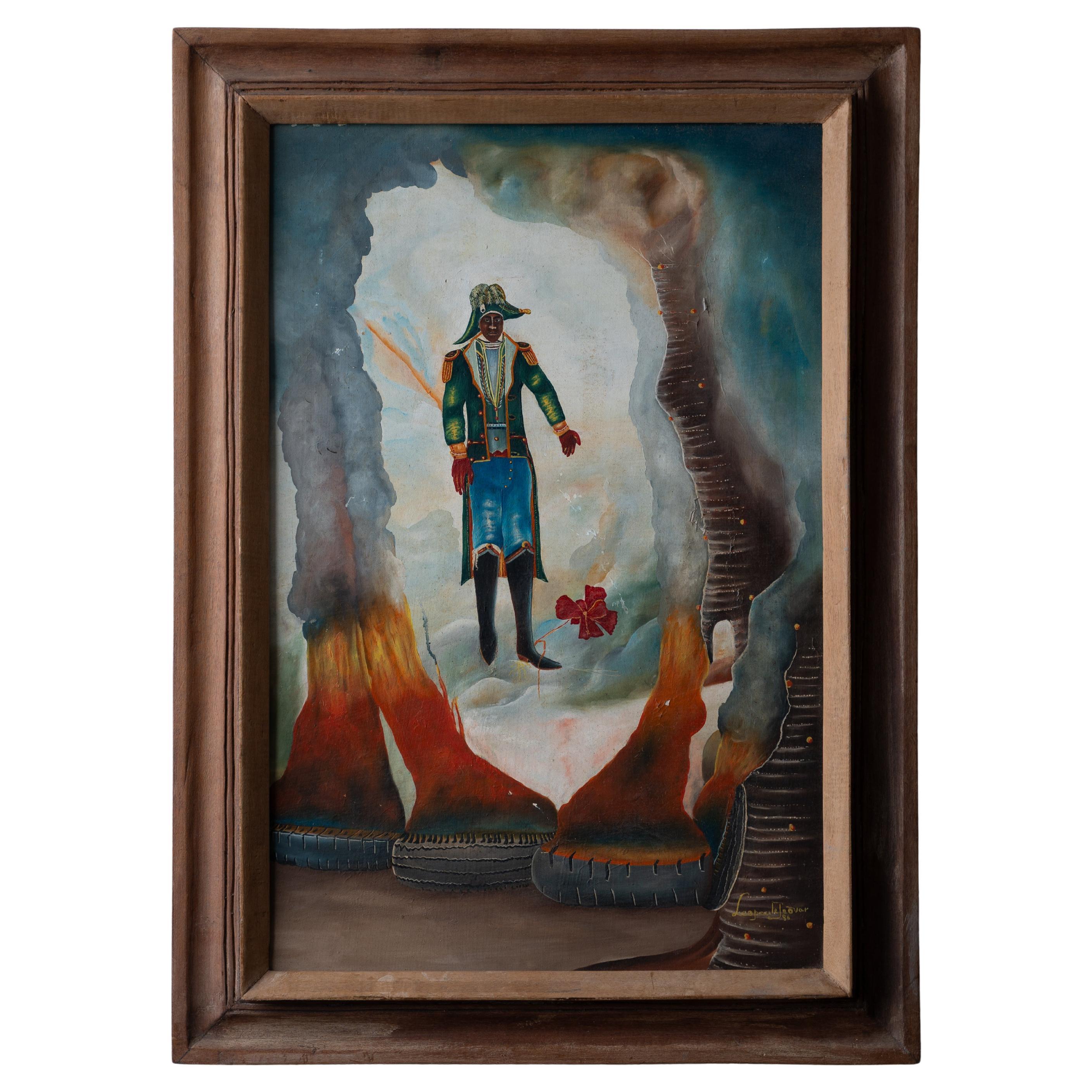 Dessalines dans la douleur - Peinture haïtienne, 1986 en vente