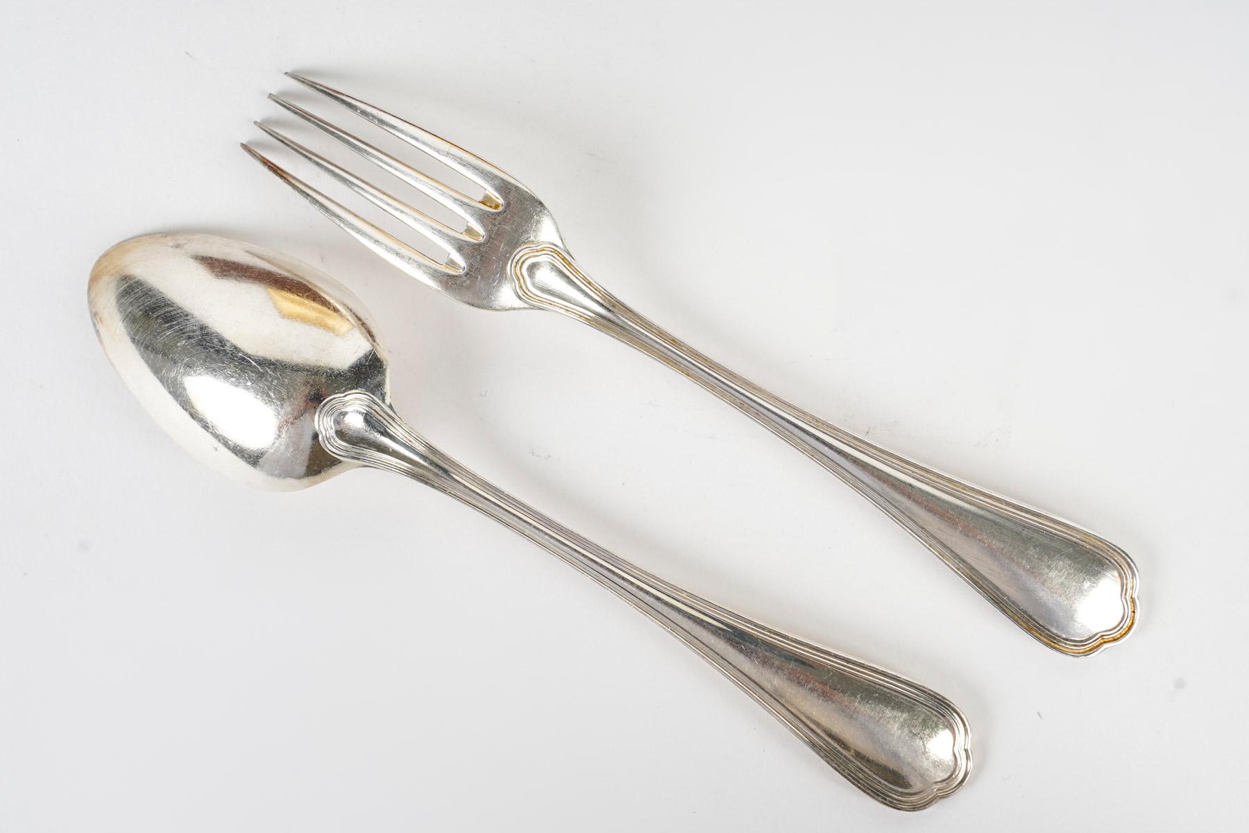 Dessertbesteck von Christofle, 1950-1960. im Angebot 1