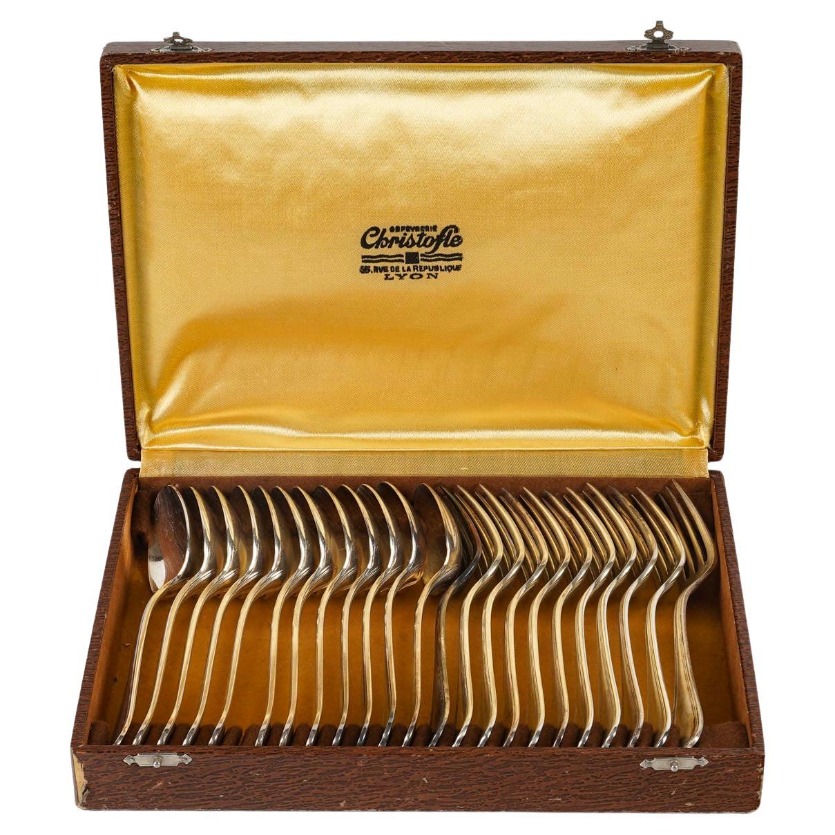 couverts à dessert de Christofle, 1950-1960.