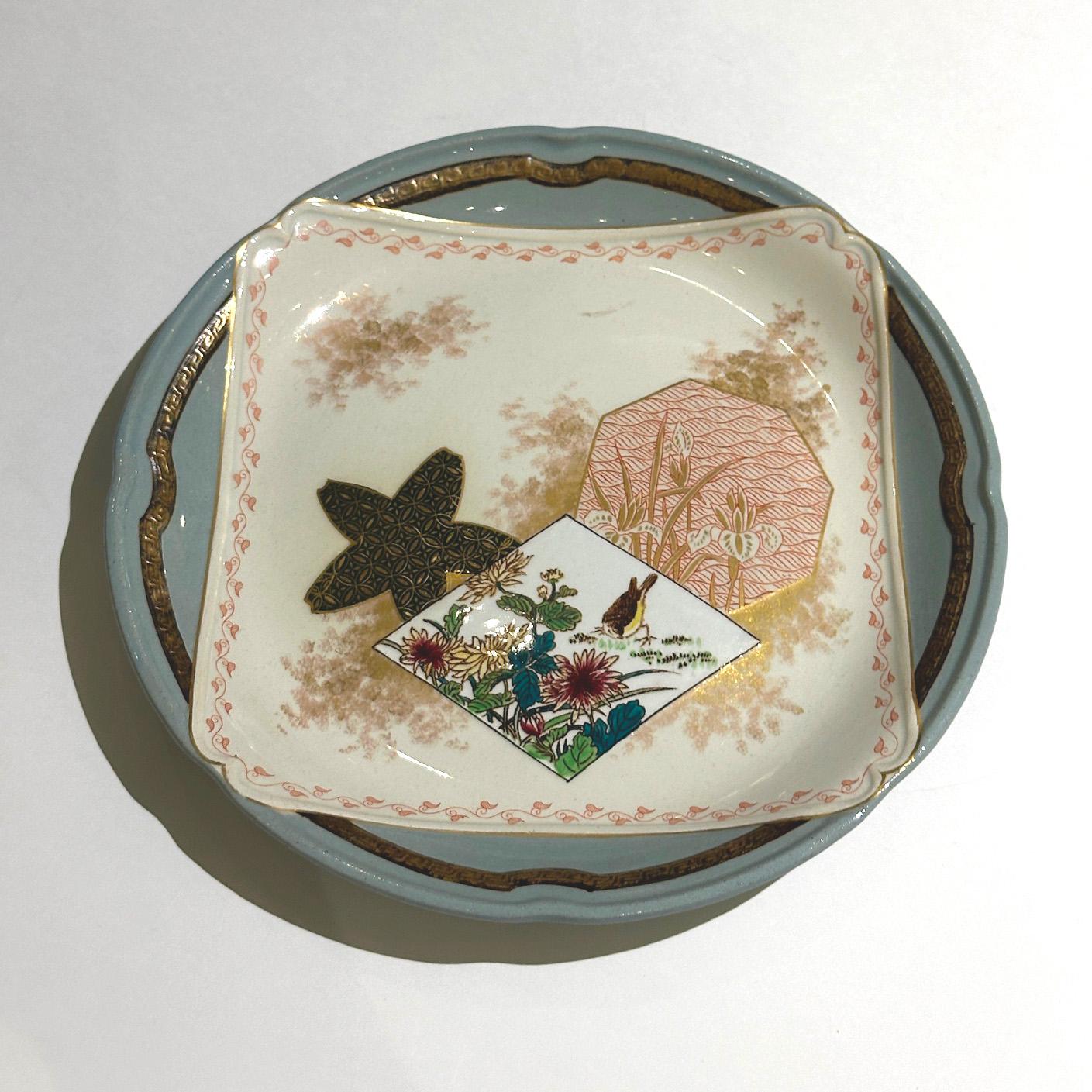 Japonisme Dessert plate, Kioto service, Creil et Montereau, 1878 - 1884 For Sale