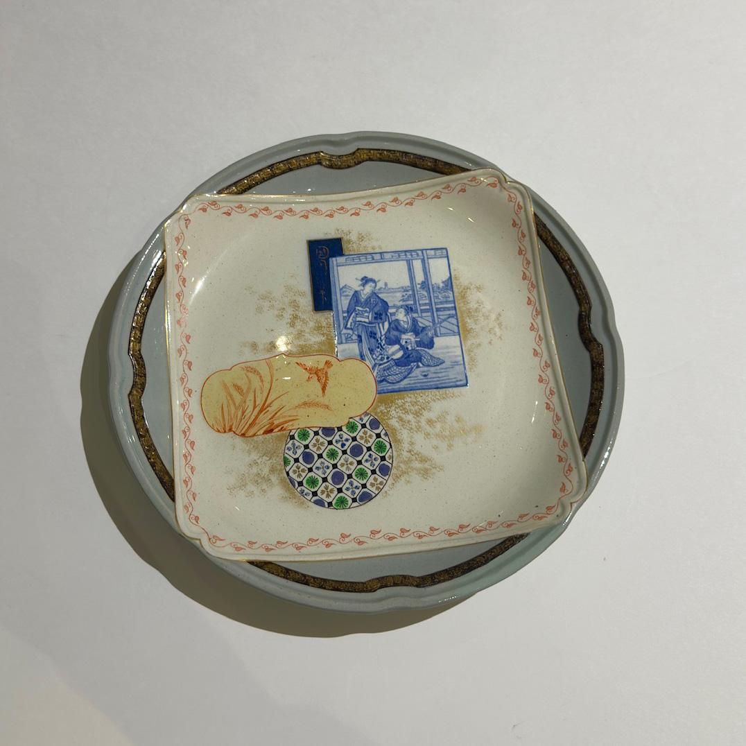 Plato de postre, servicio Kioto, Creil et Montereau, 1878 - 1884 Japonismo en venta