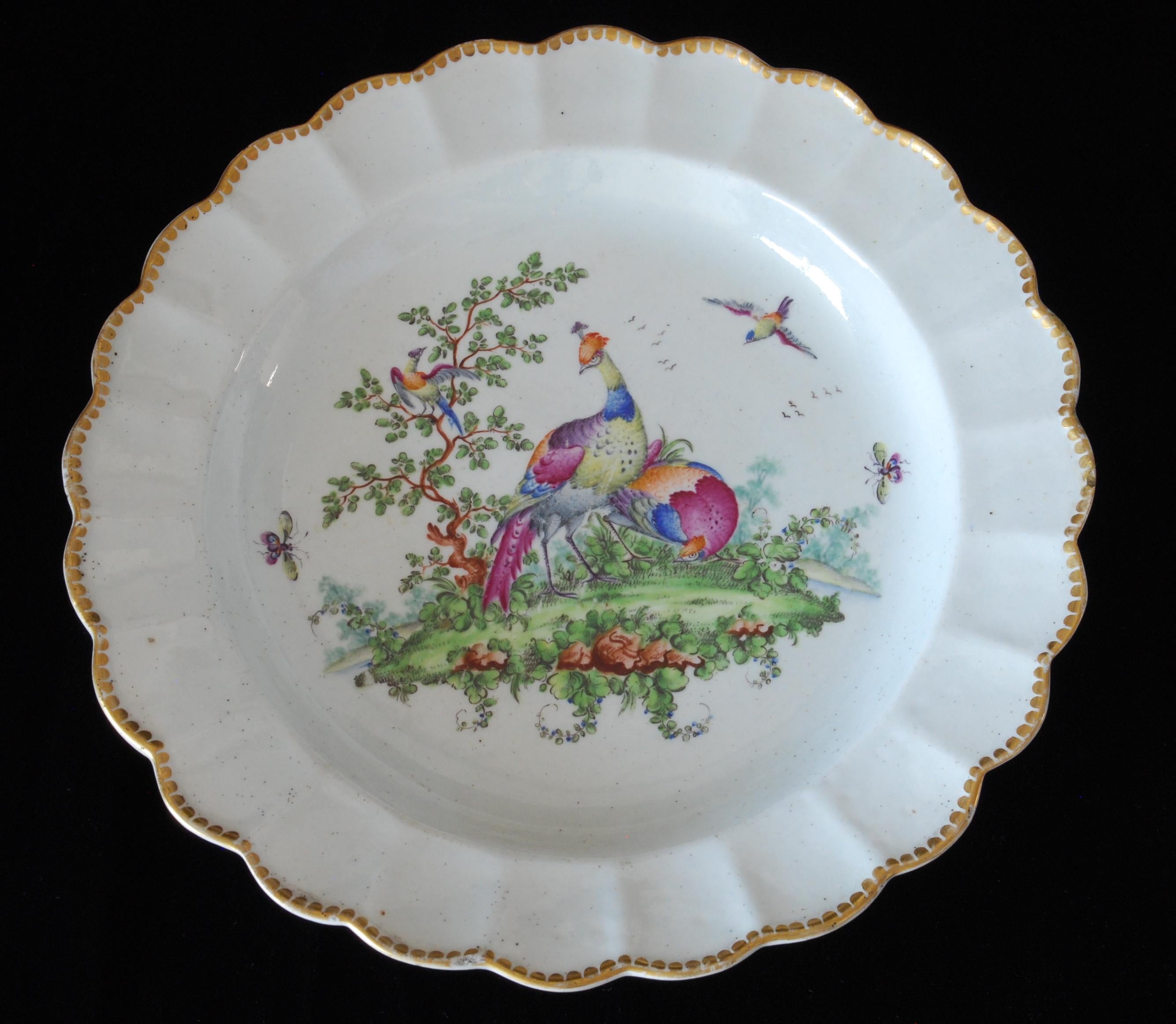 A dessert plate, from a large service made by Worcester around 1770. Decorated with Exotic Birds in the style of George Davis.

George Davis was a highly skilled and talented china decorator who worked for the Worcester porcelain factory in the
