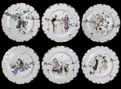 12 Dessert Plates different pattern "Le Parisien" by Creil & Montereau 1876-1886