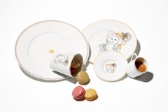 Dessert Porcelain gold plate, Parisian style "Marie Antoinette"