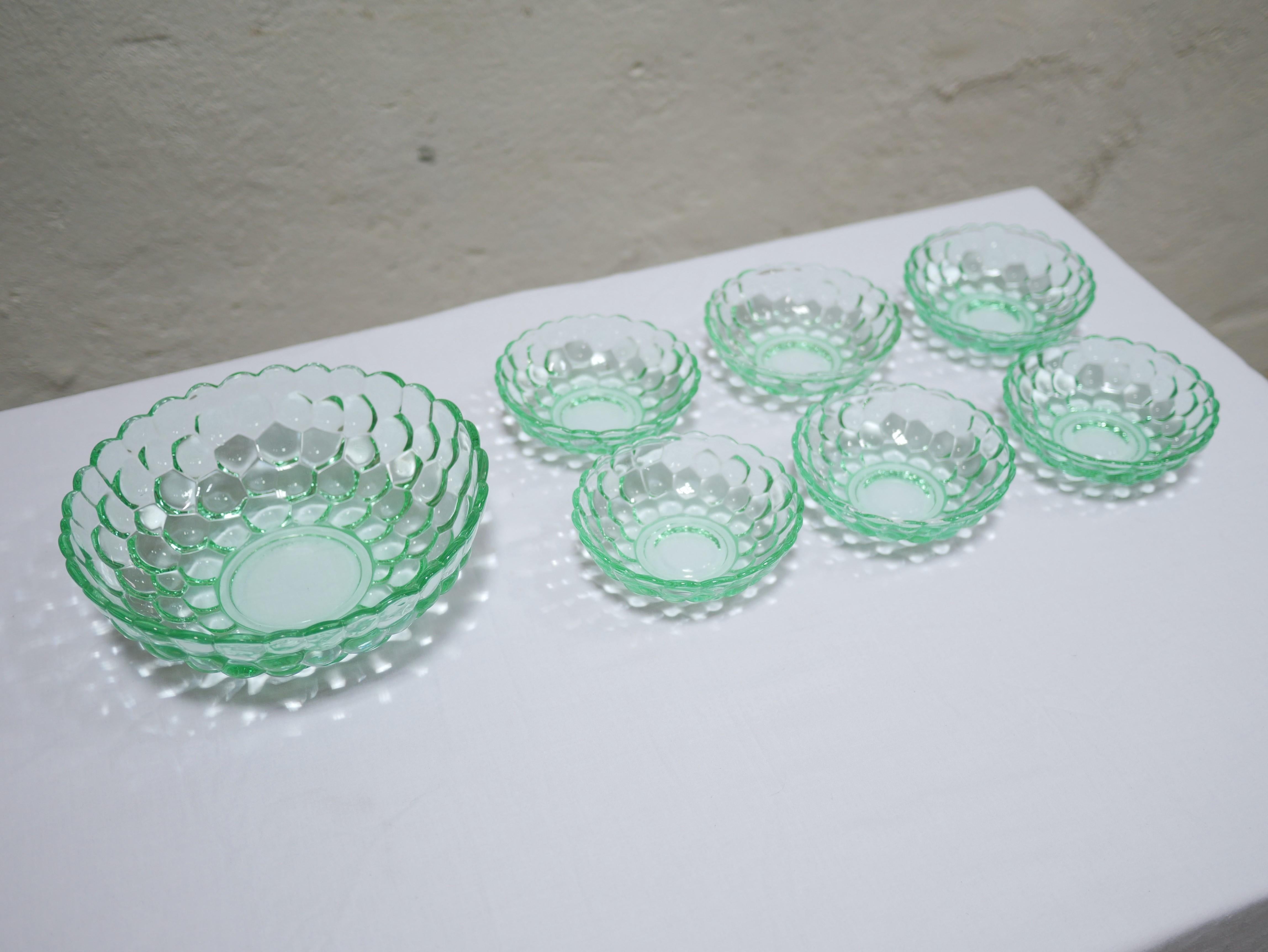 Dessert Service, Coupe and 6 Vintage Crystal Cups by Pierre D'Avesn, France For Sale 6