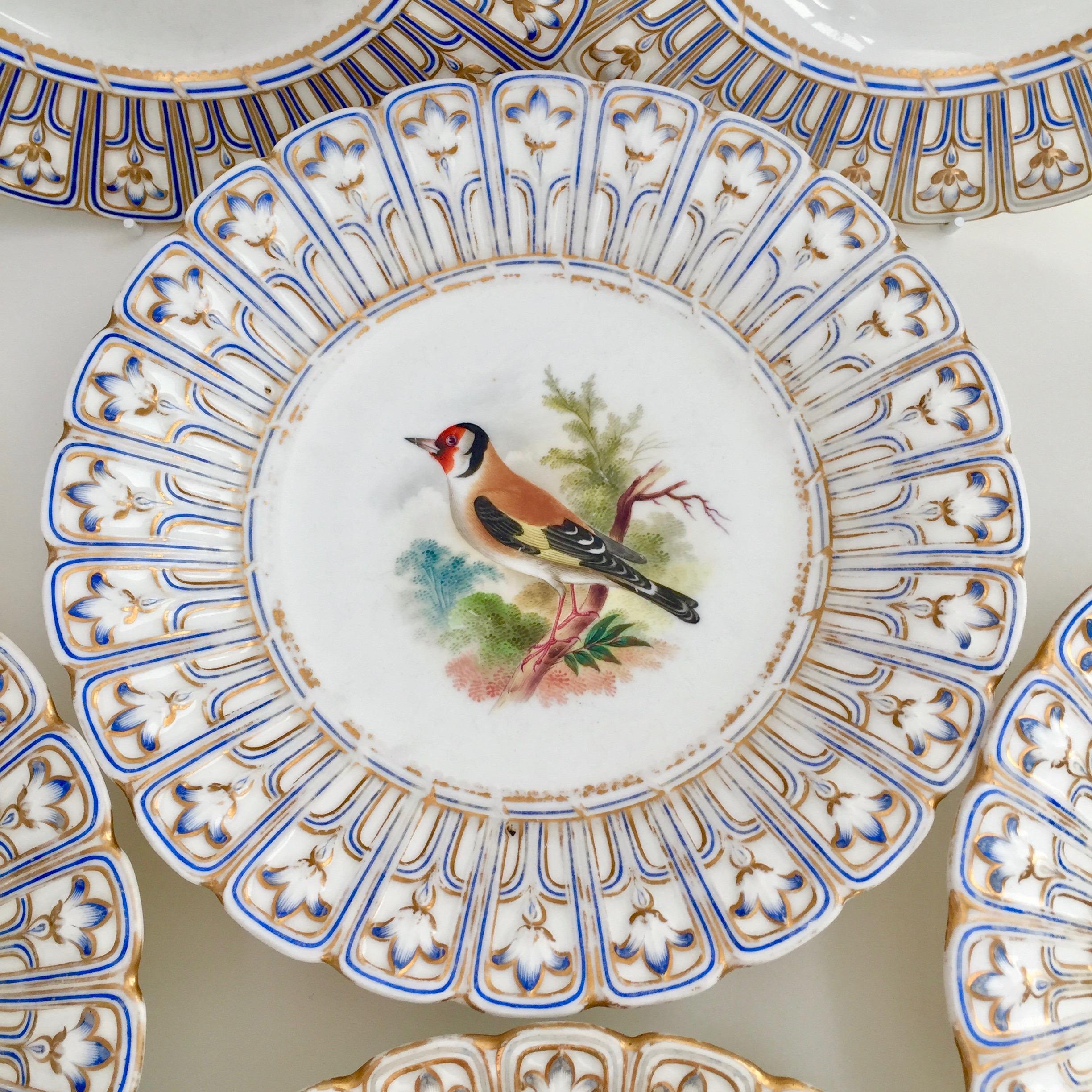 Minton Porcelain Dessert Service, Named Birds by Joseph Smith, Victorian 1851 4