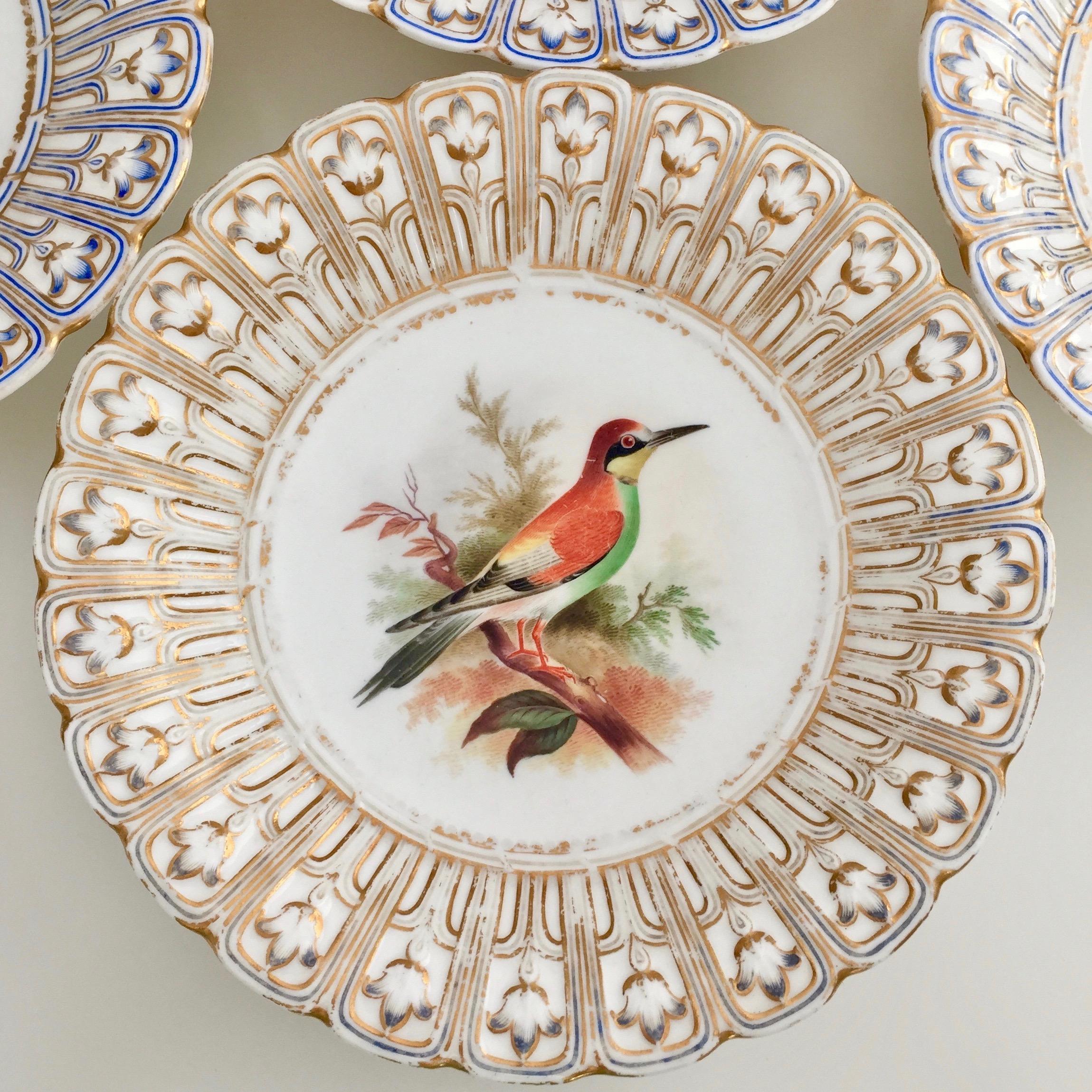 Minton Porcelain Dessert Service, Named Birds by Joseph Smith, Victorian 1851 In Good Condition In London, GB