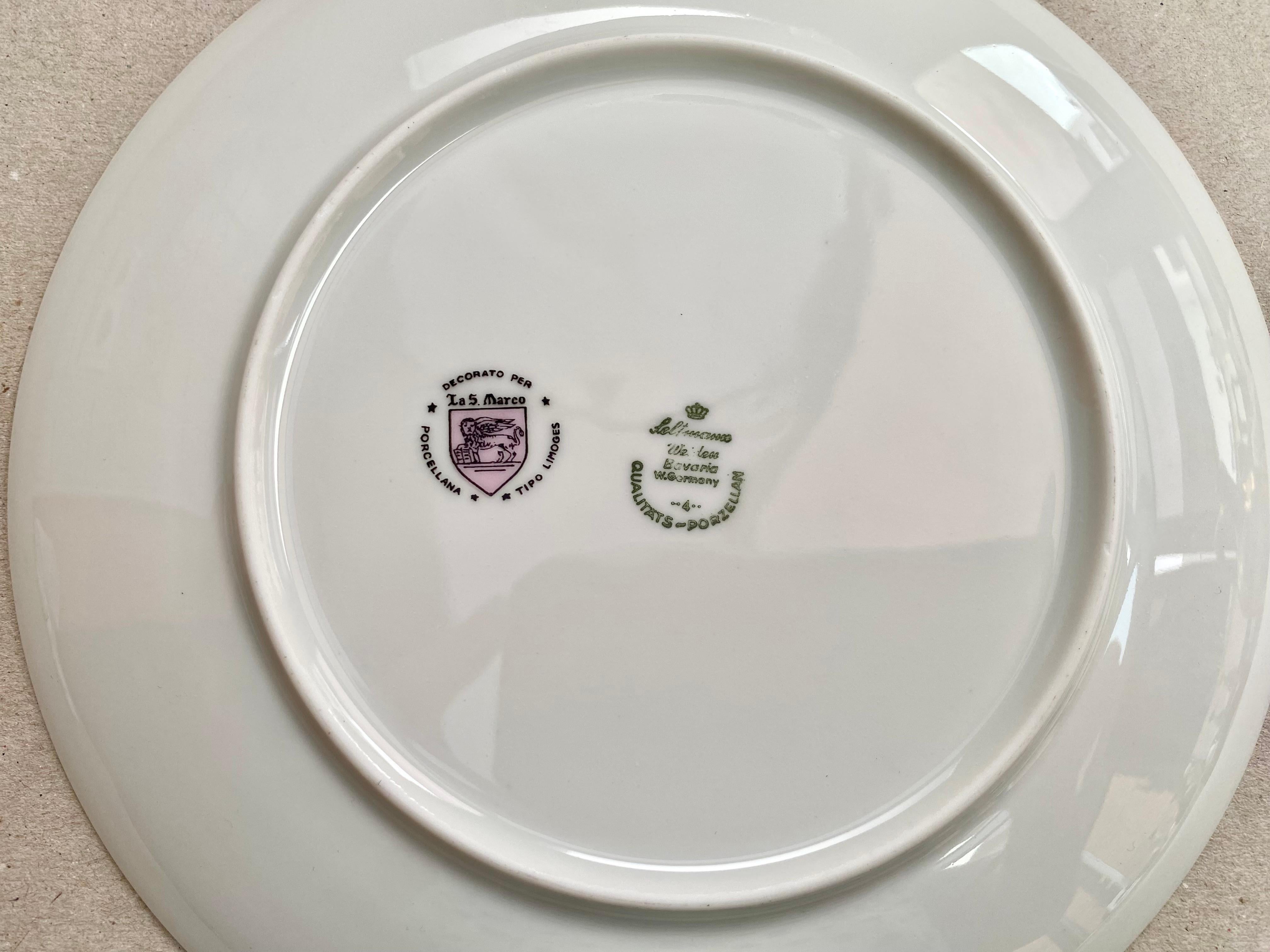 Dessert Snack Plates Set 6 Vintage Bavarian Porcelain Seltmann  Weiden For Sale 1