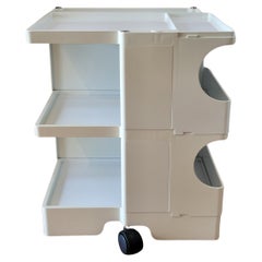 Desserte Joe Colombo "Boby Trolley" Blanc pour Bieffeplast Italie 1968 Époque spatiale