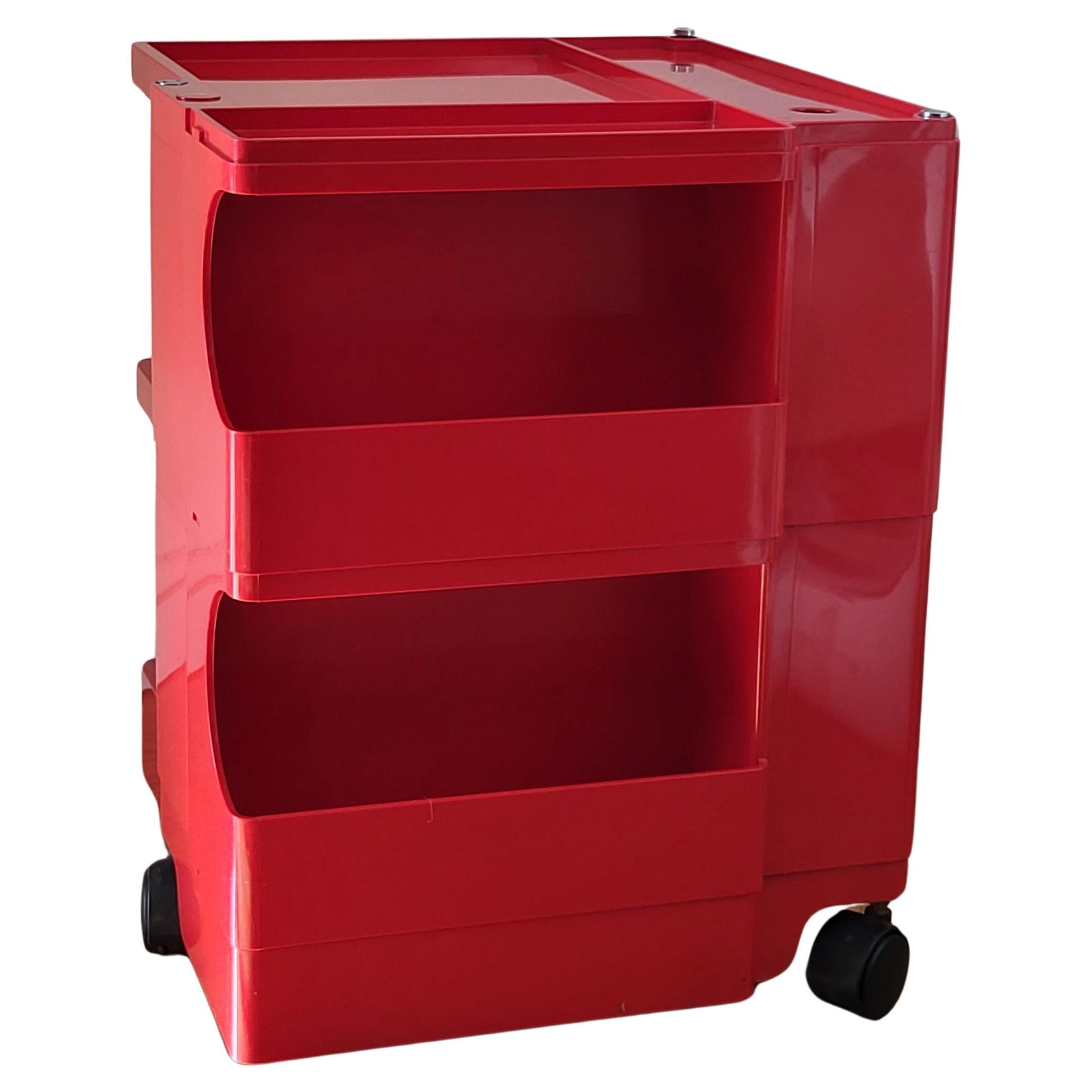 Desserte Joe Colombo "Boby Trolley  Rouge pour Bieffeplast Italie 1968 Space Age