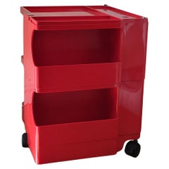 Desserte Joe Colombo "Boby Trolley  rouge pour Bieffeplast Italie 1968 Space Age