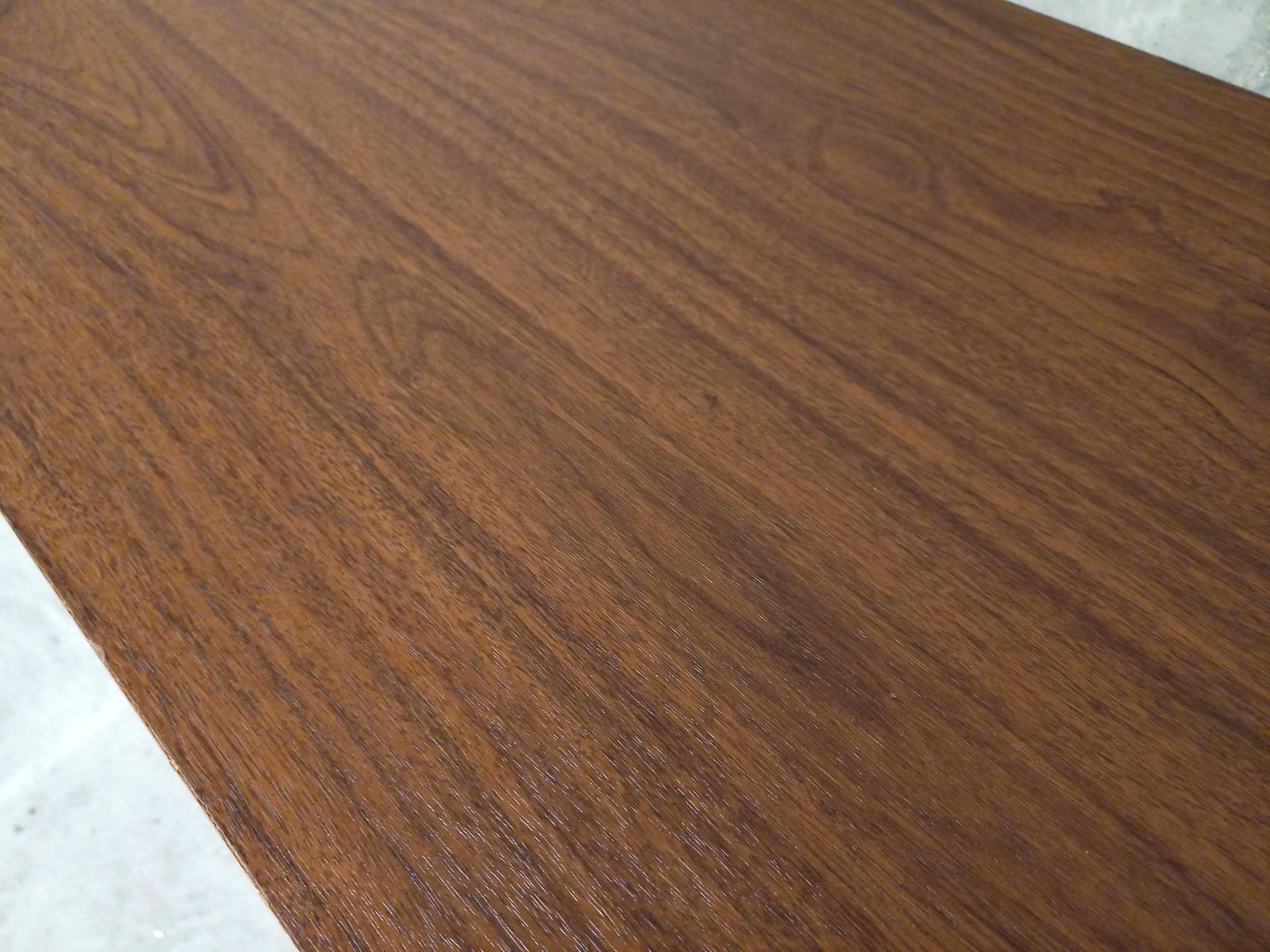 Mid-Century Modern Desserte / table basse vintage sur roulettes en bois et métal chromé années 70