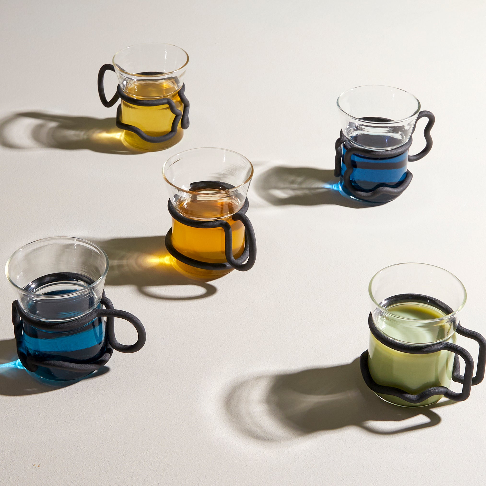 Very Unusual Rare Moser Cups and Saucers, circa 1900 at 1stDibs