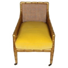 Dessin Fournir Custom Gilt Bamboo Bergere Chair